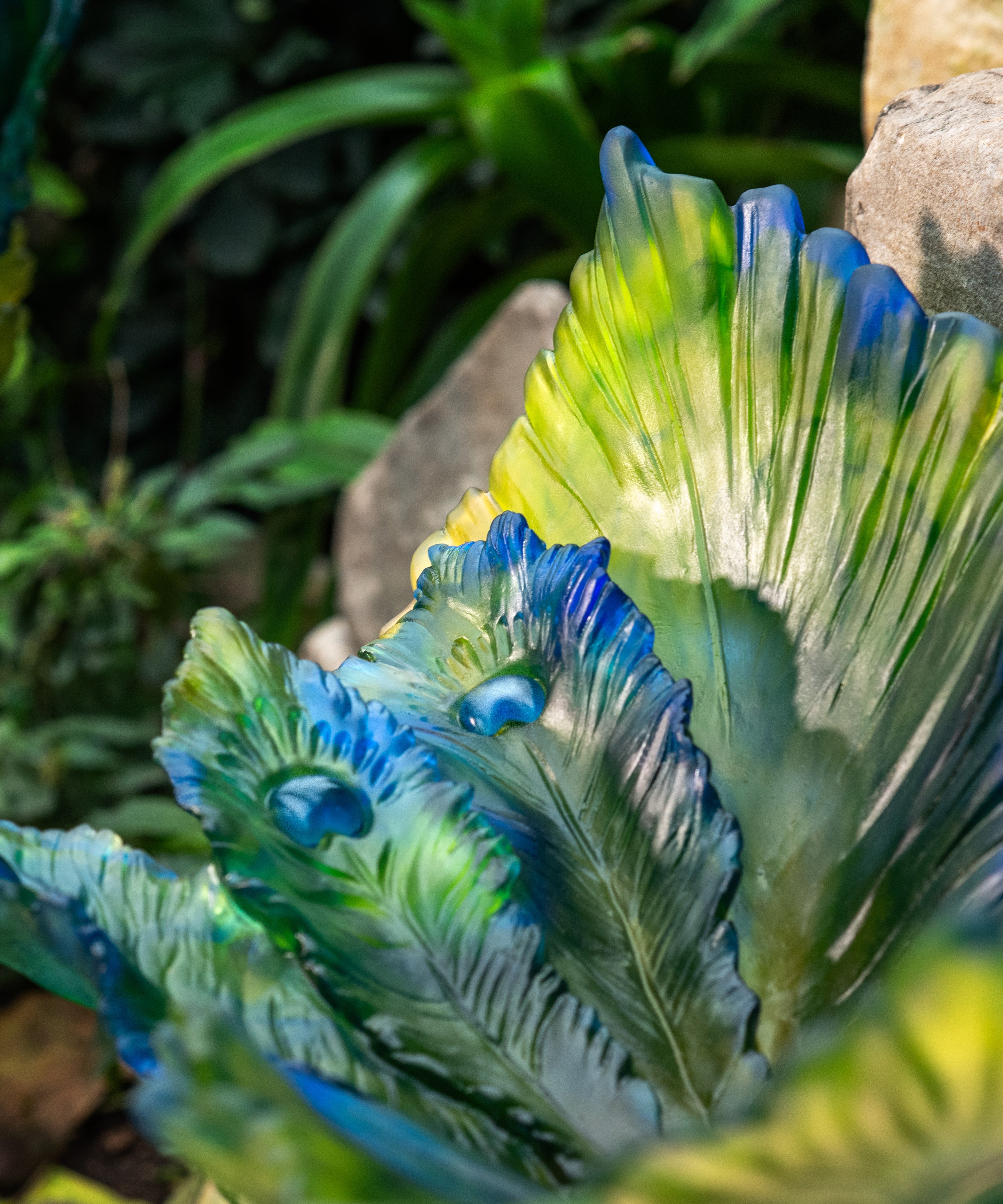 Fleur de Paon Exotique Centre de table 99ex - Daum