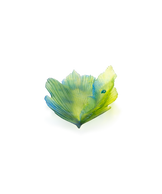Vase moyen en verre de la Fleur de Paon Exotique de Daum, avec motif coloré et forme élégante.