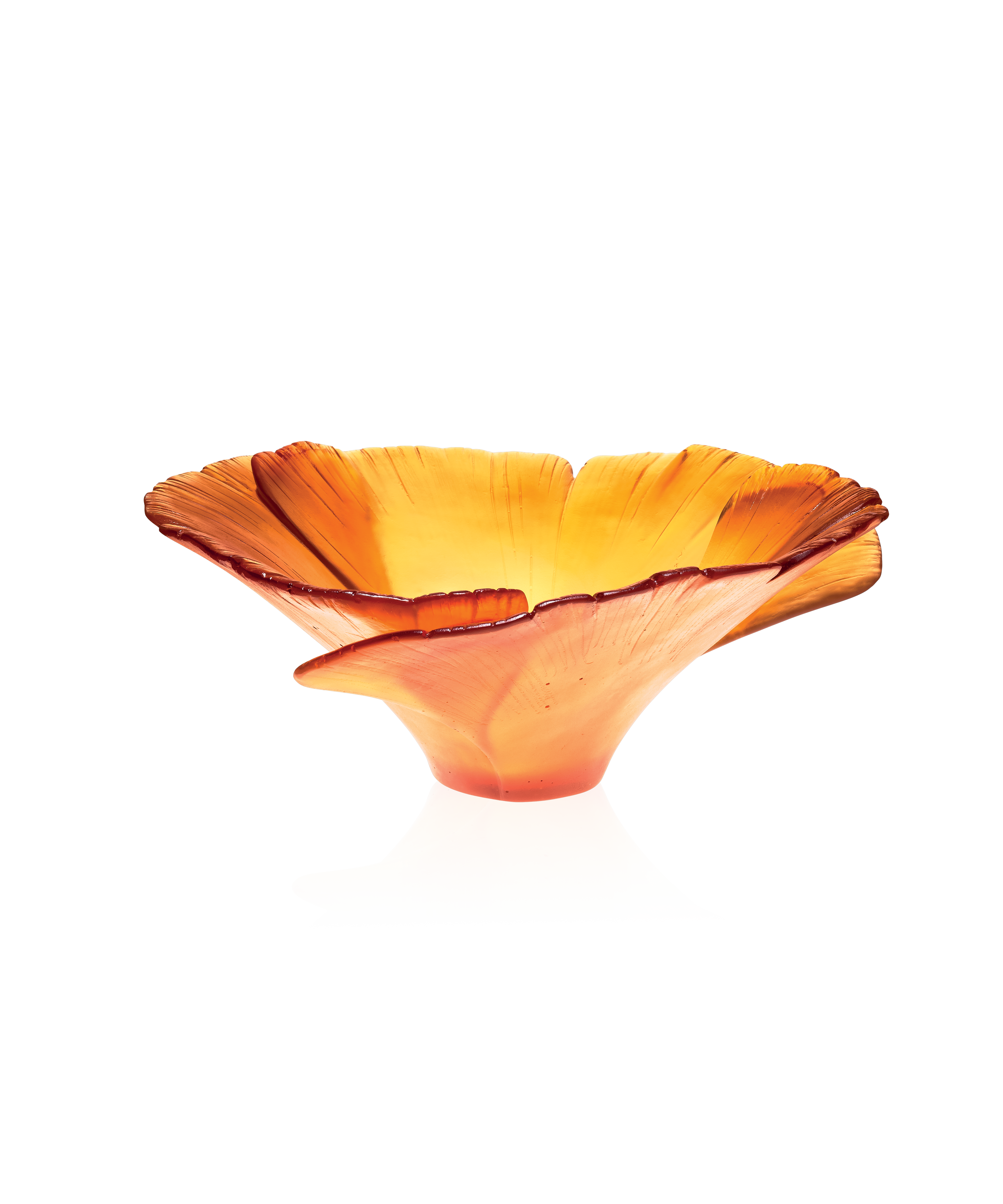 Ginkgo Coupe haute Ambre - Daum