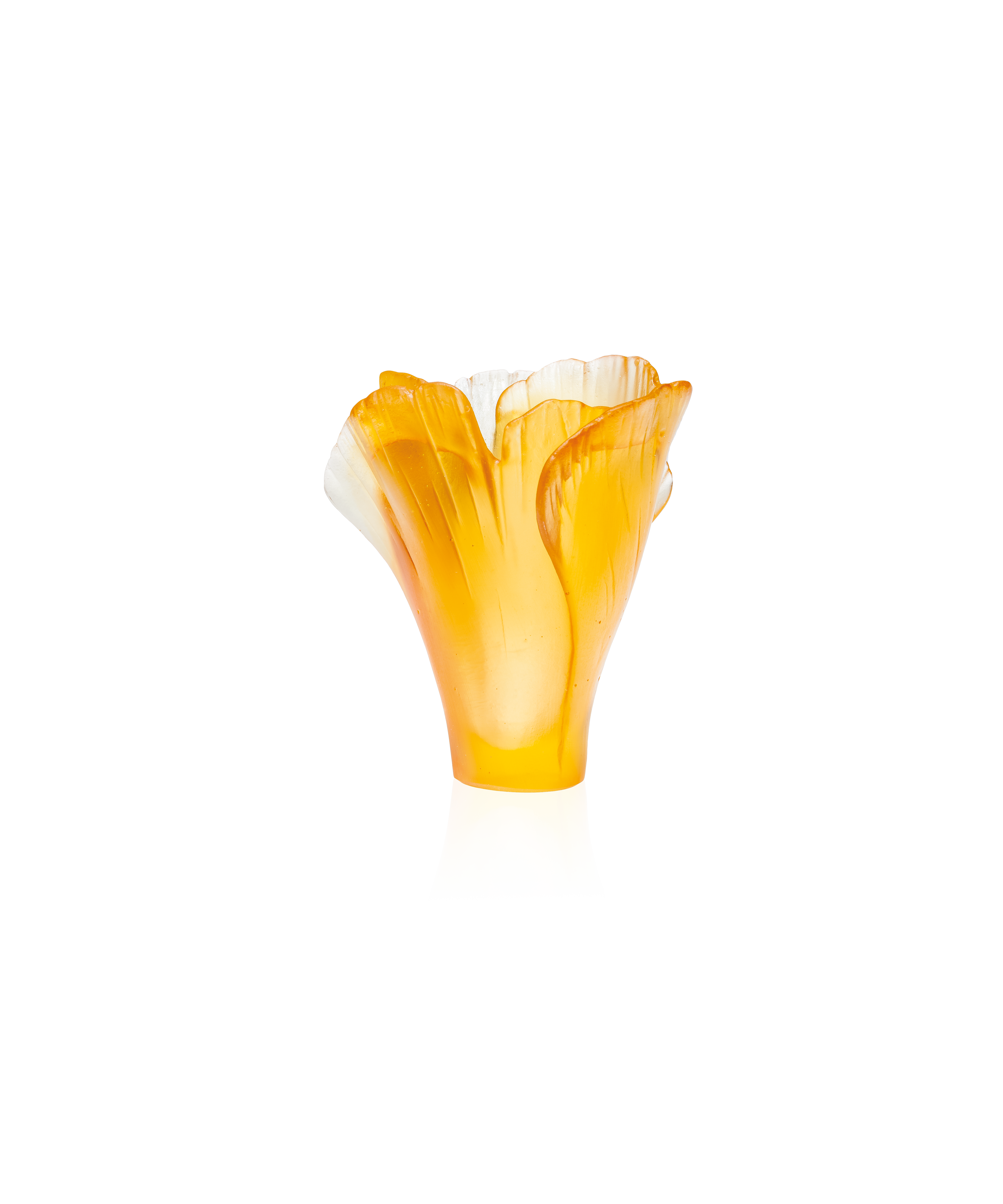 Ginkgo Mini vase Ambre - Daum