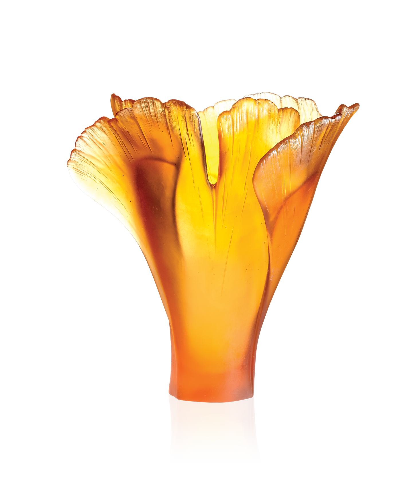 Ginkgo Vase grand modèle Ambre - Daum
