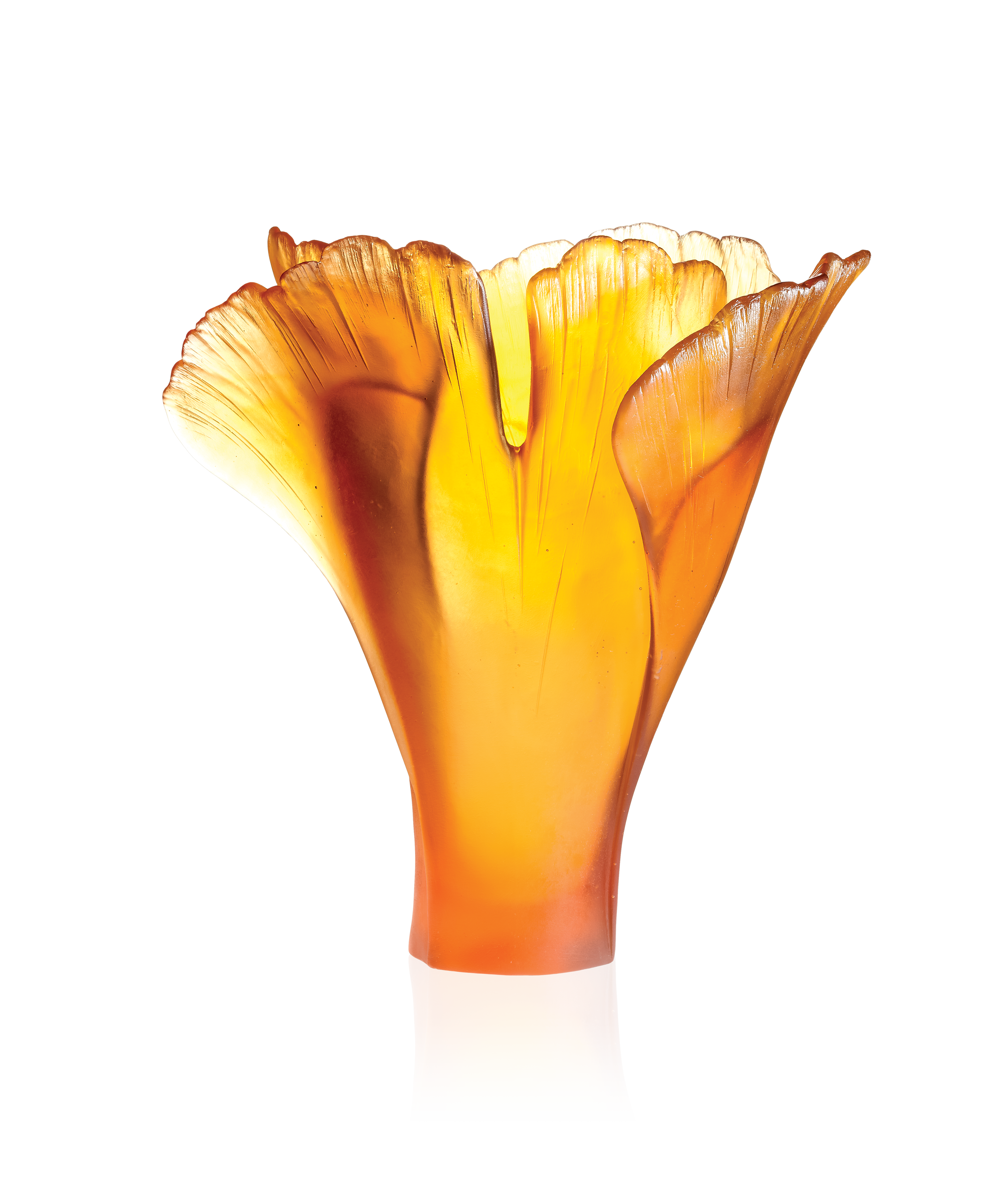 Ginkgo Vase grand modèle Ambre - Daum