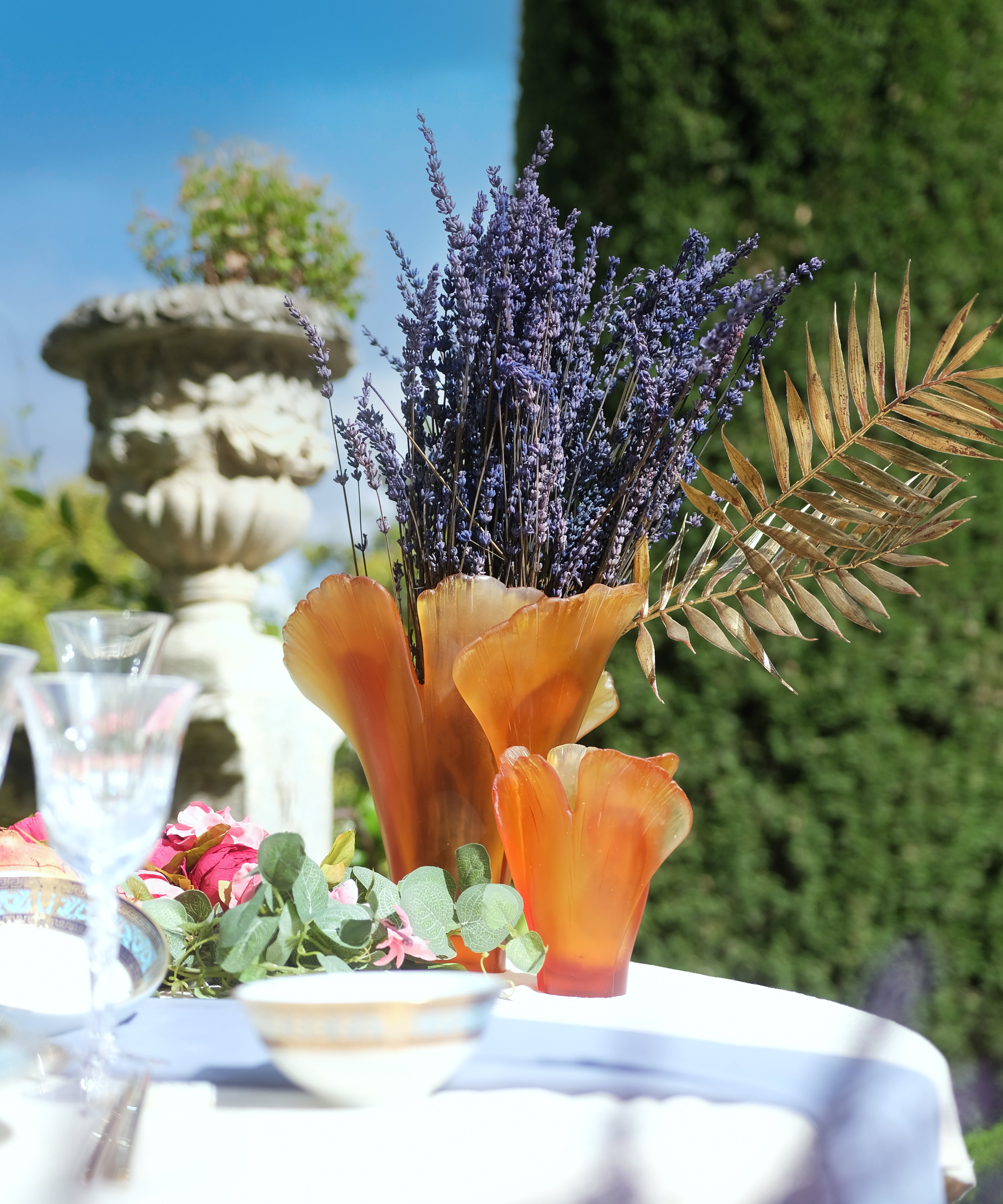 Ginkgo Vase grand modèle Ambre - Daum