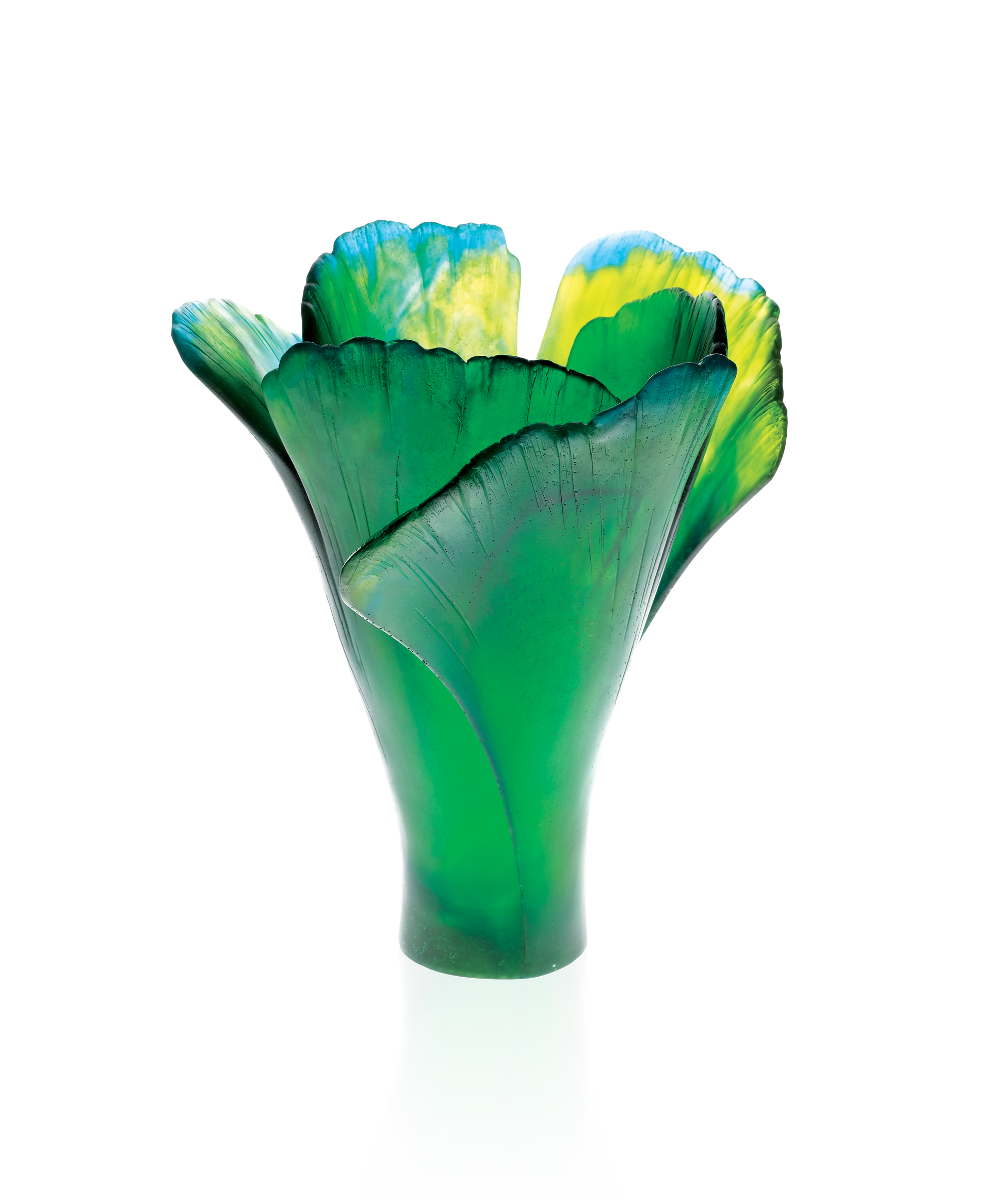 Ginkgo Vase grand modèle Vert - Daum