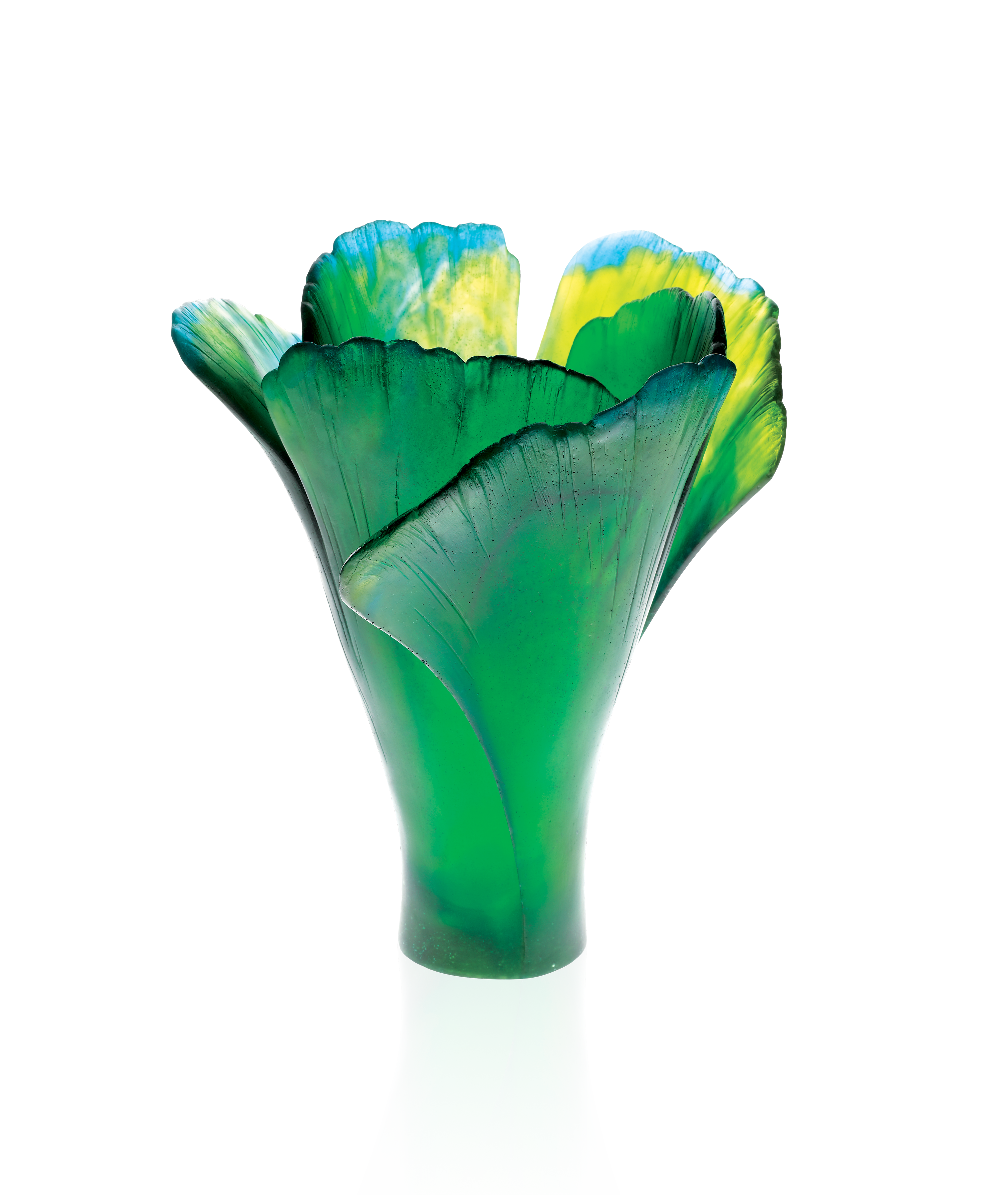 Ginkgo Vase grand modèle Vert - Daum