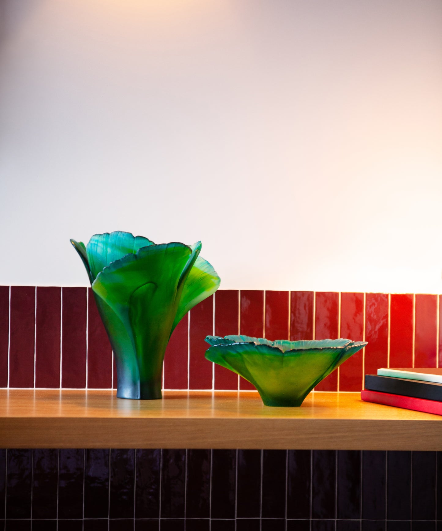 Ginkgo Vase grand modèle Vert - Daum