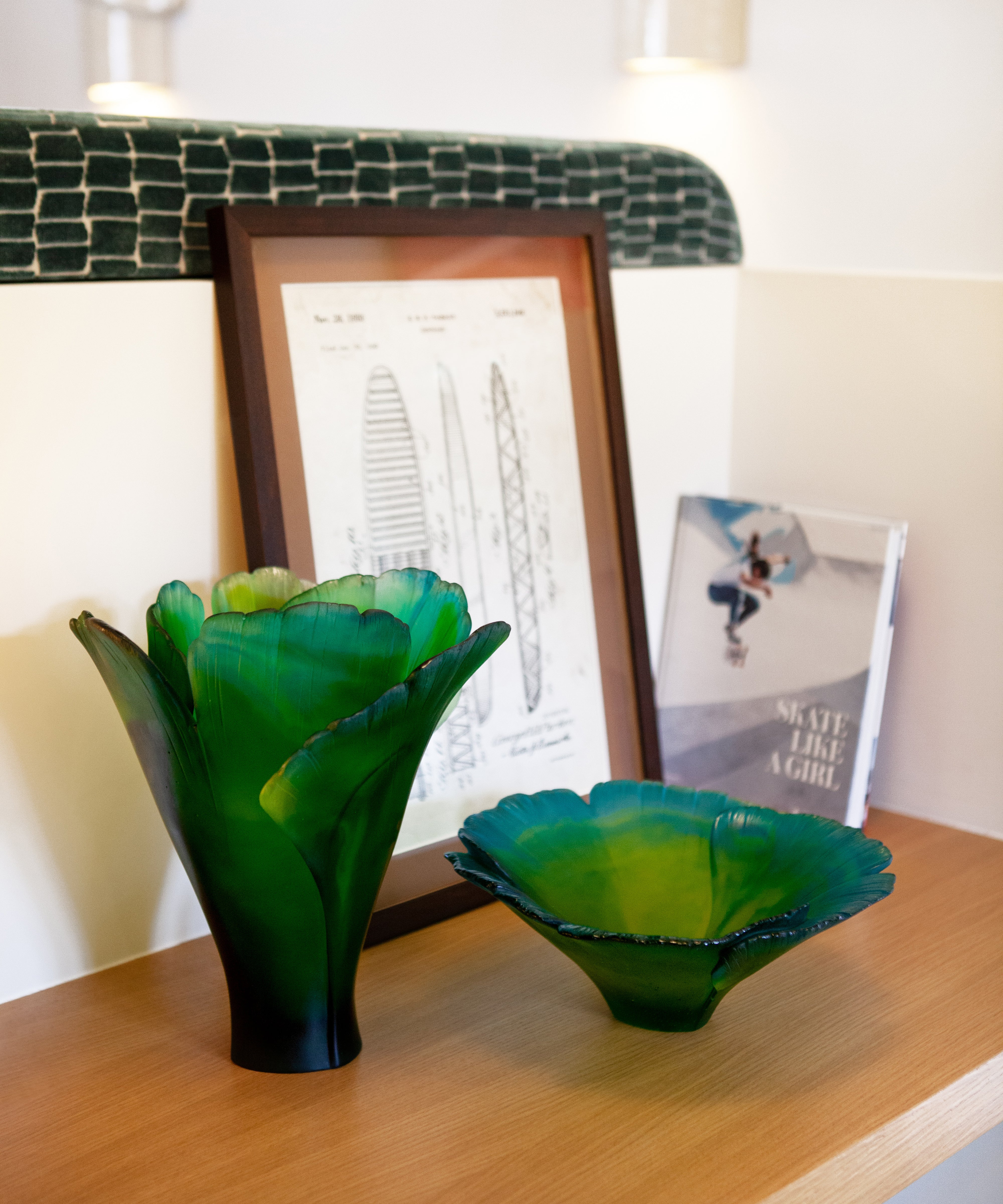 Ginkgo Vase grand modèle Vert - Daum