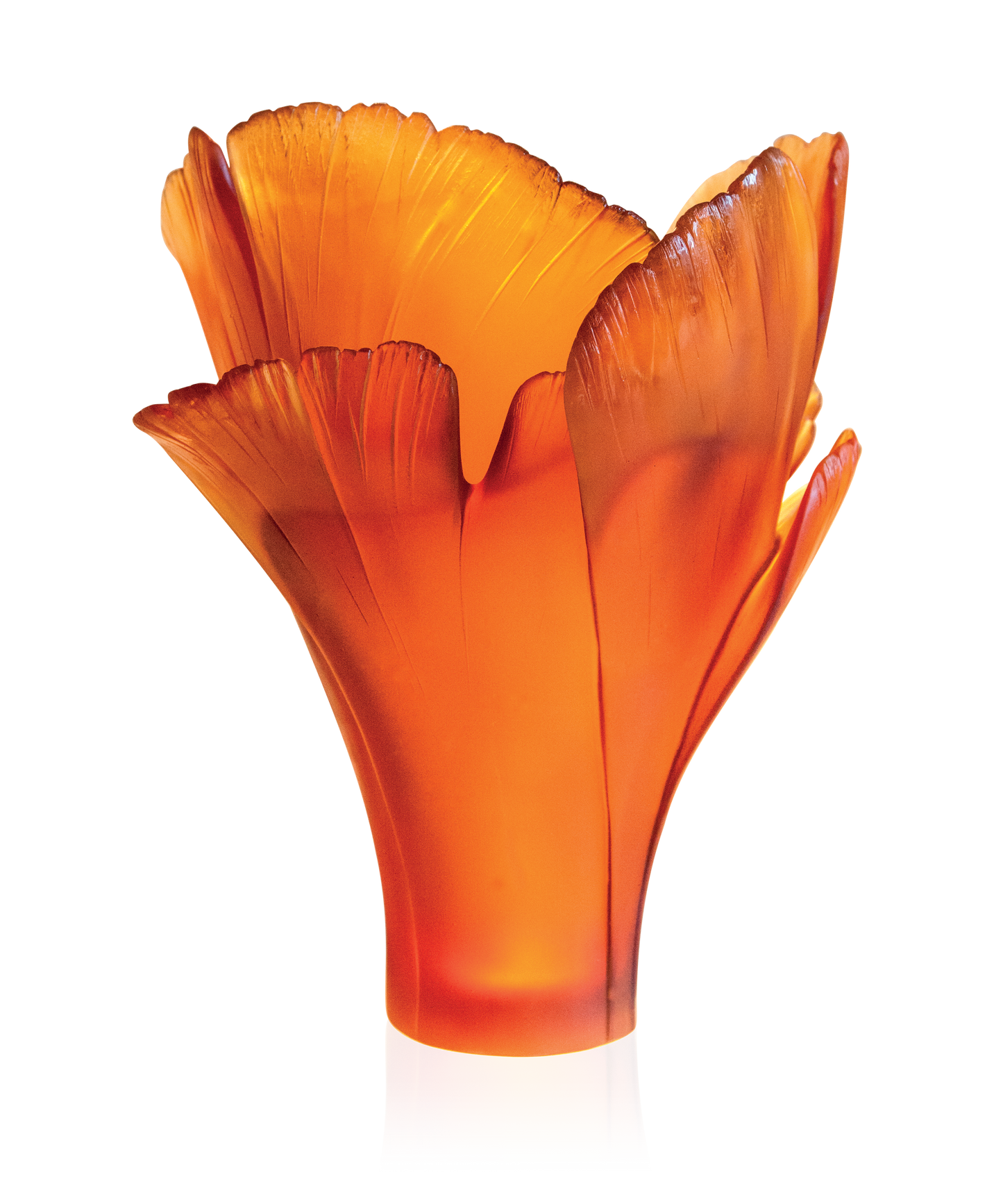 Ginkgo Vase magnum Ambre 99ex - Daum