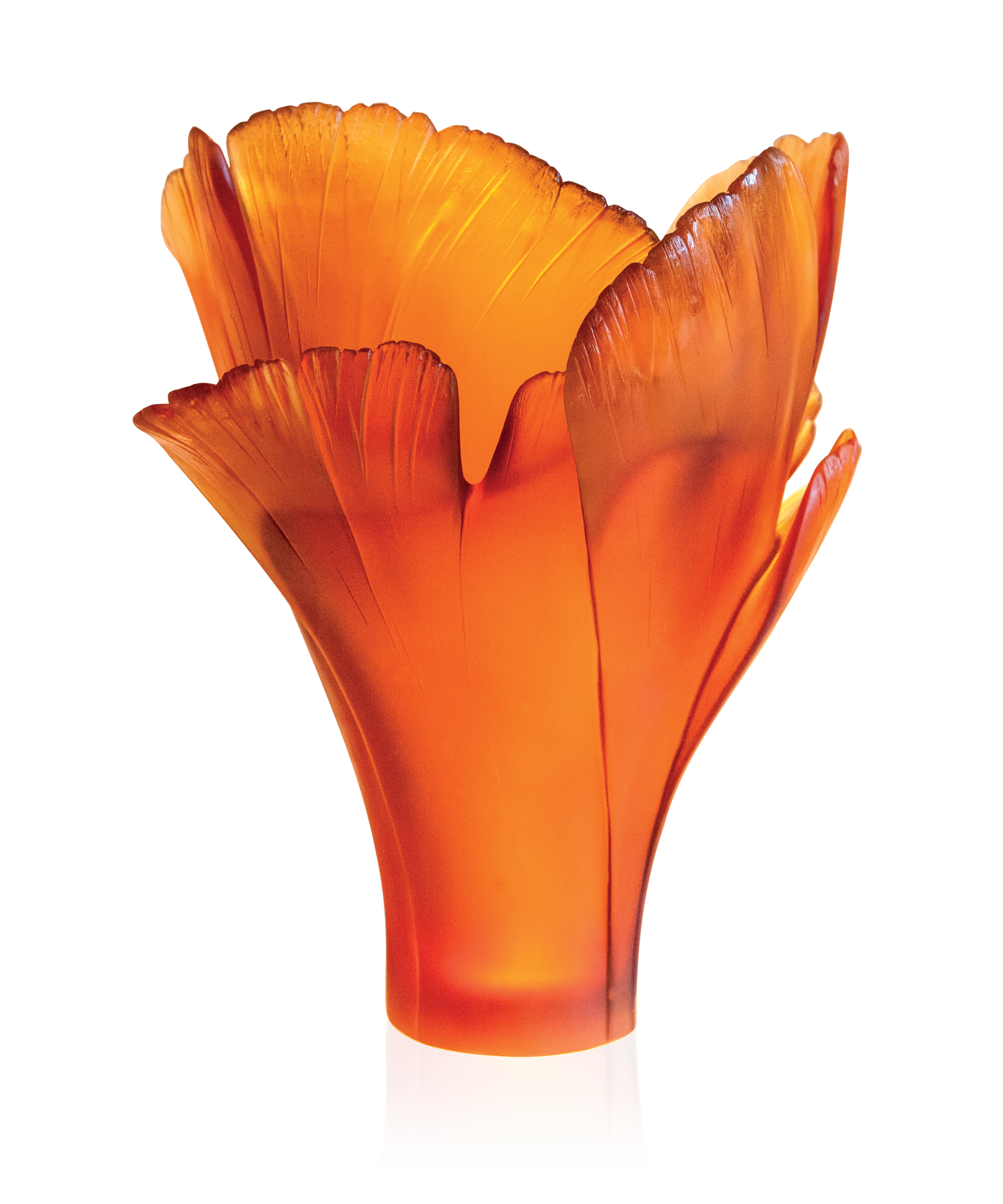 Ginkgo Vase magnum Ambre 99ex - Daum