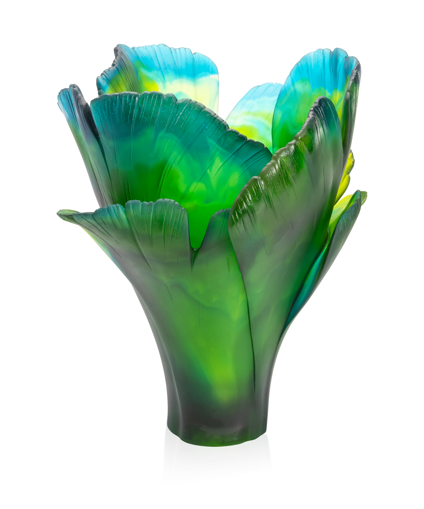 Ginkgo Vase magnum Vert 99ex - Daum
