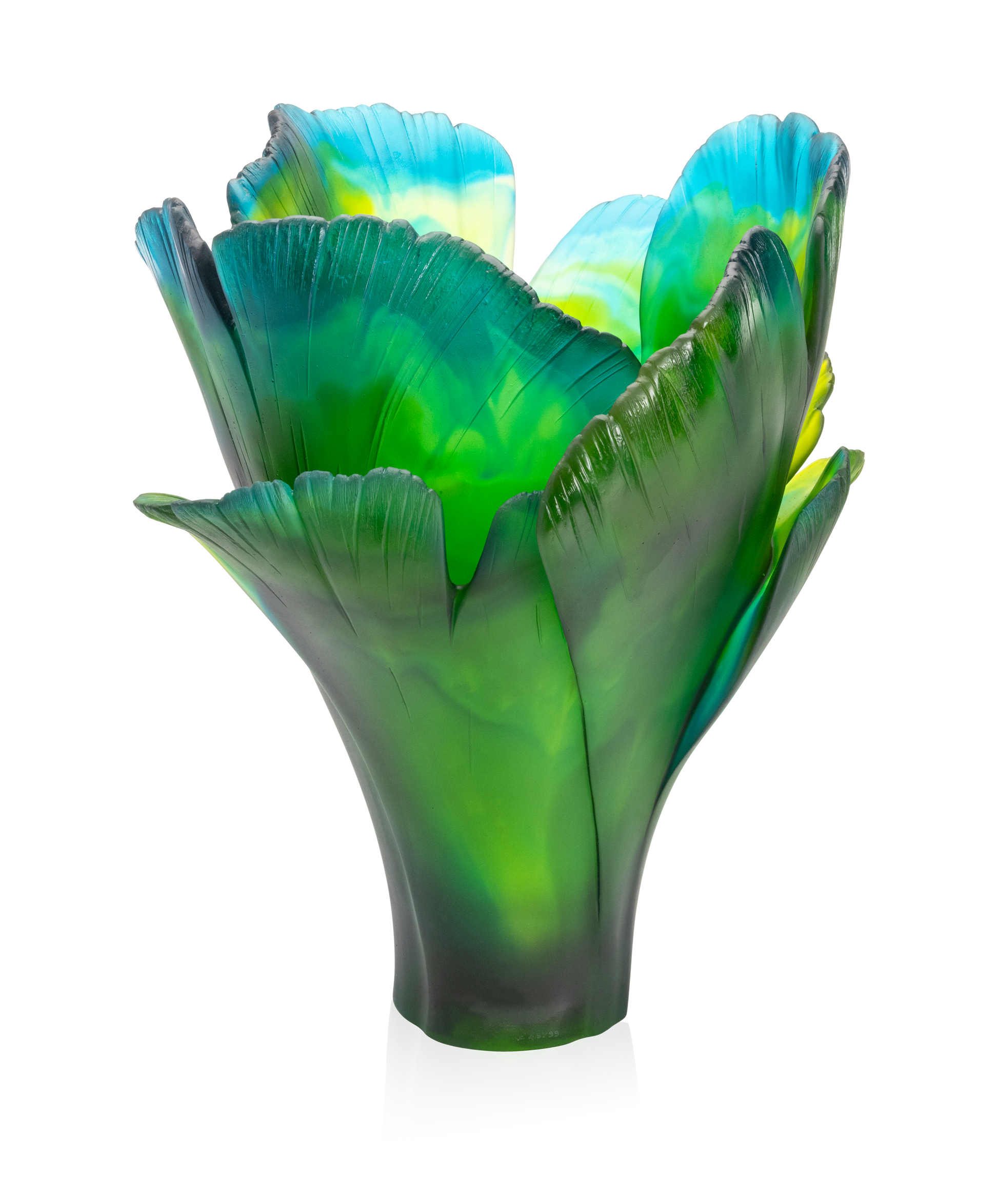 Ginkgo Vase magnum Vert 99ex - Daum