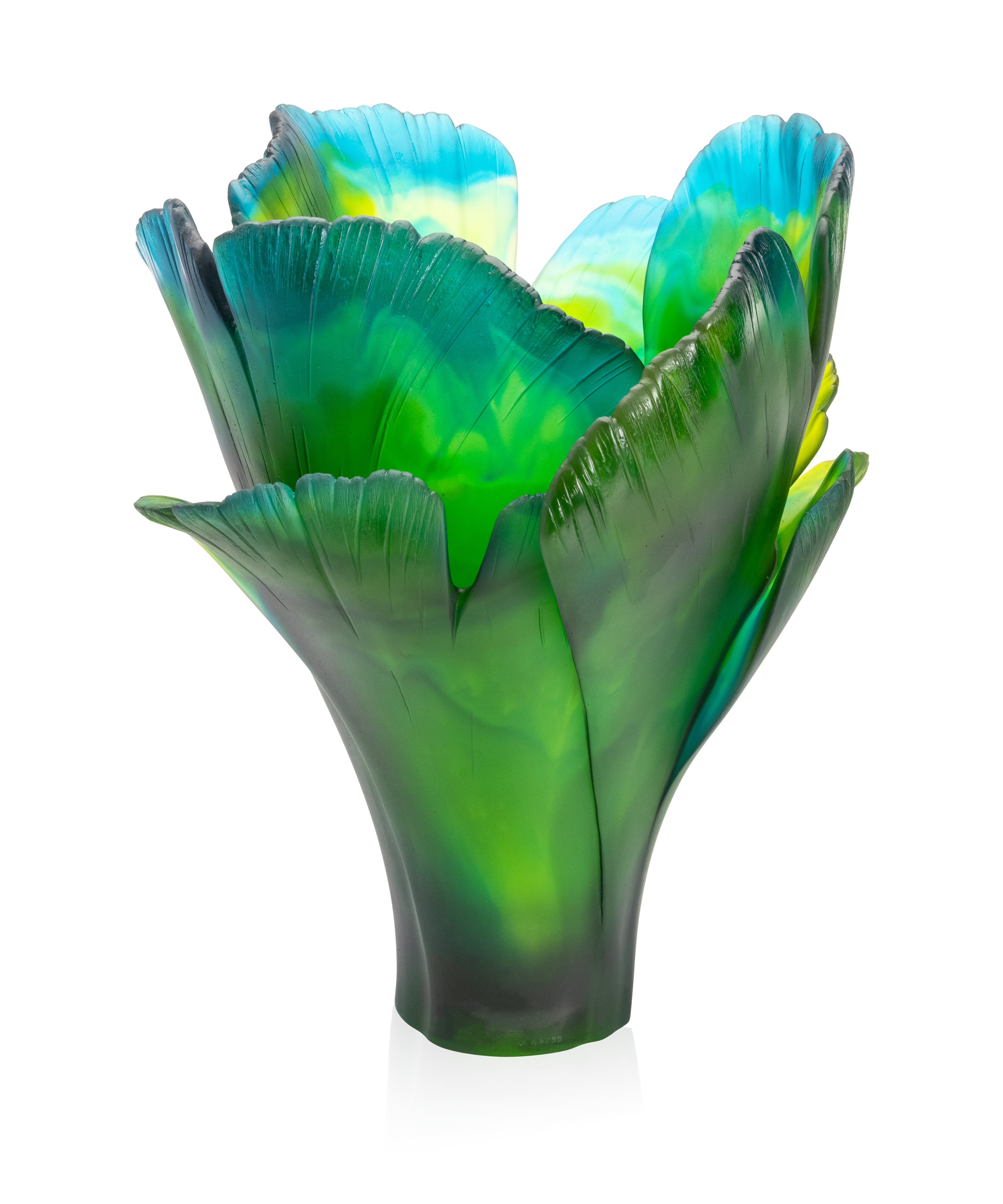 Ginkgo Vase magnum Vert 99ex - Daum