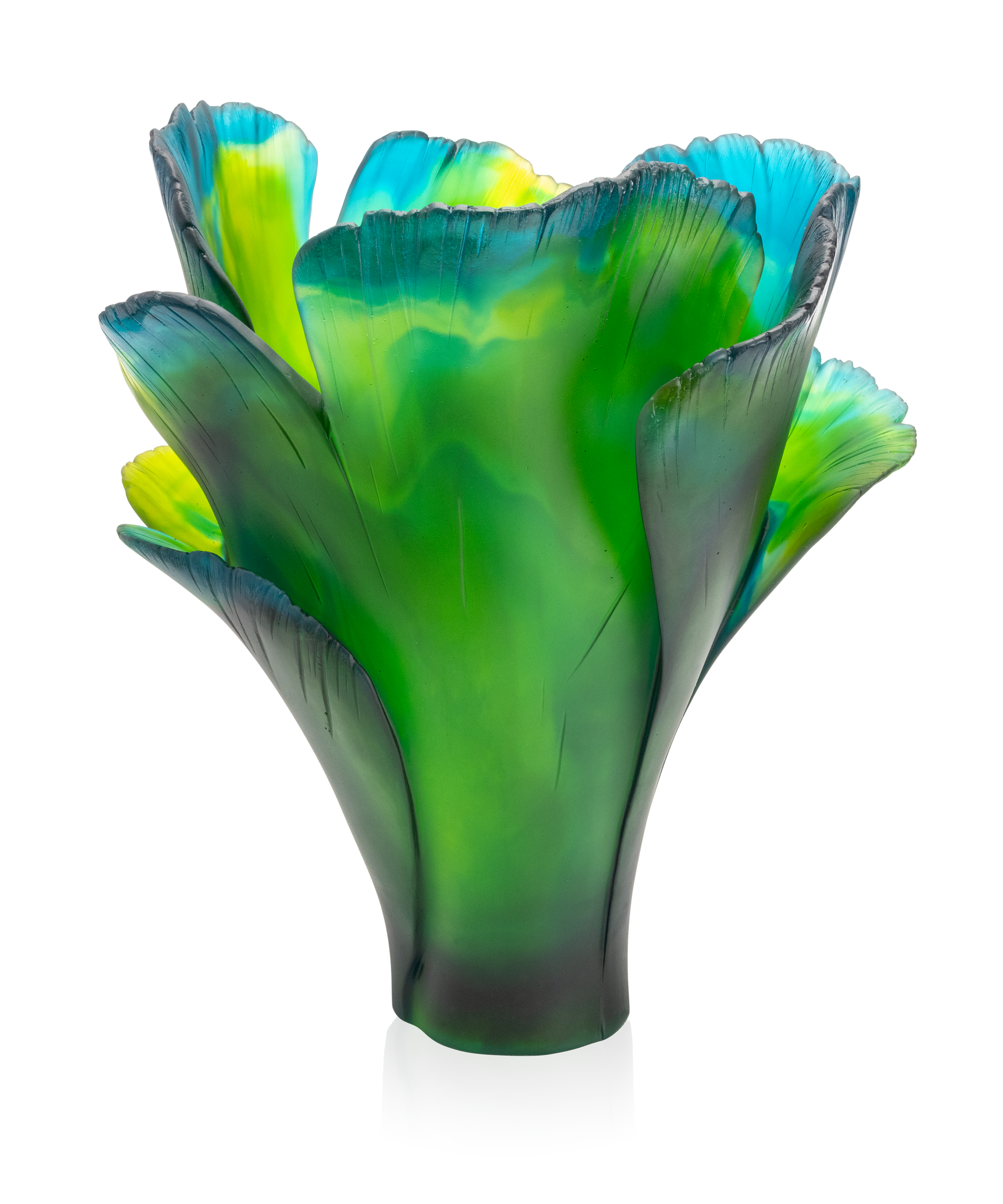 Ginkgo Vase magnum Vert 99ex - Daum