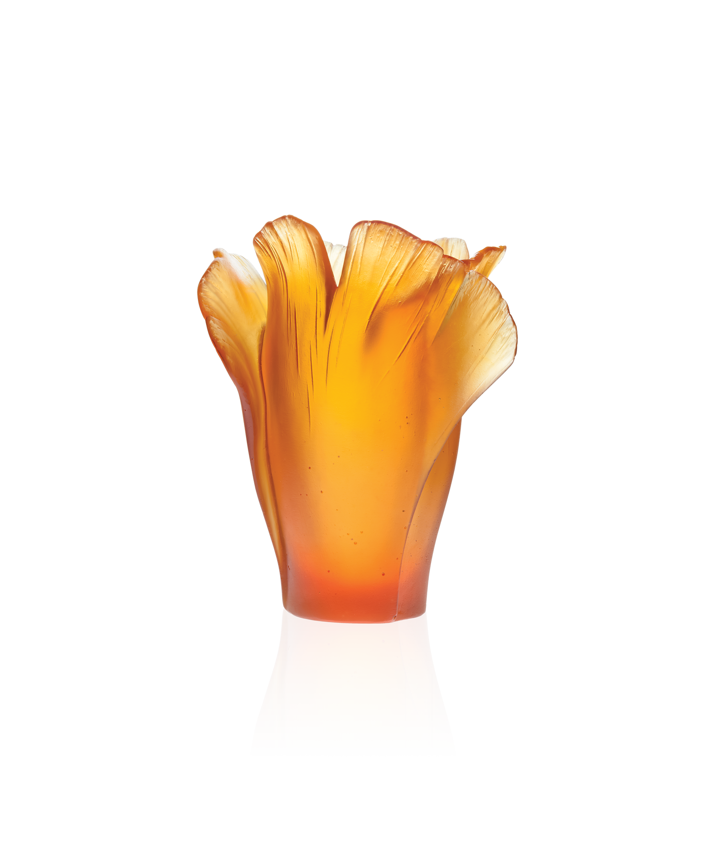 Ginkgo Vase moyen modèle Ambre - Daum