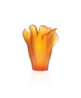 Ginkgo Vase moyen modèle Ambre - Daum