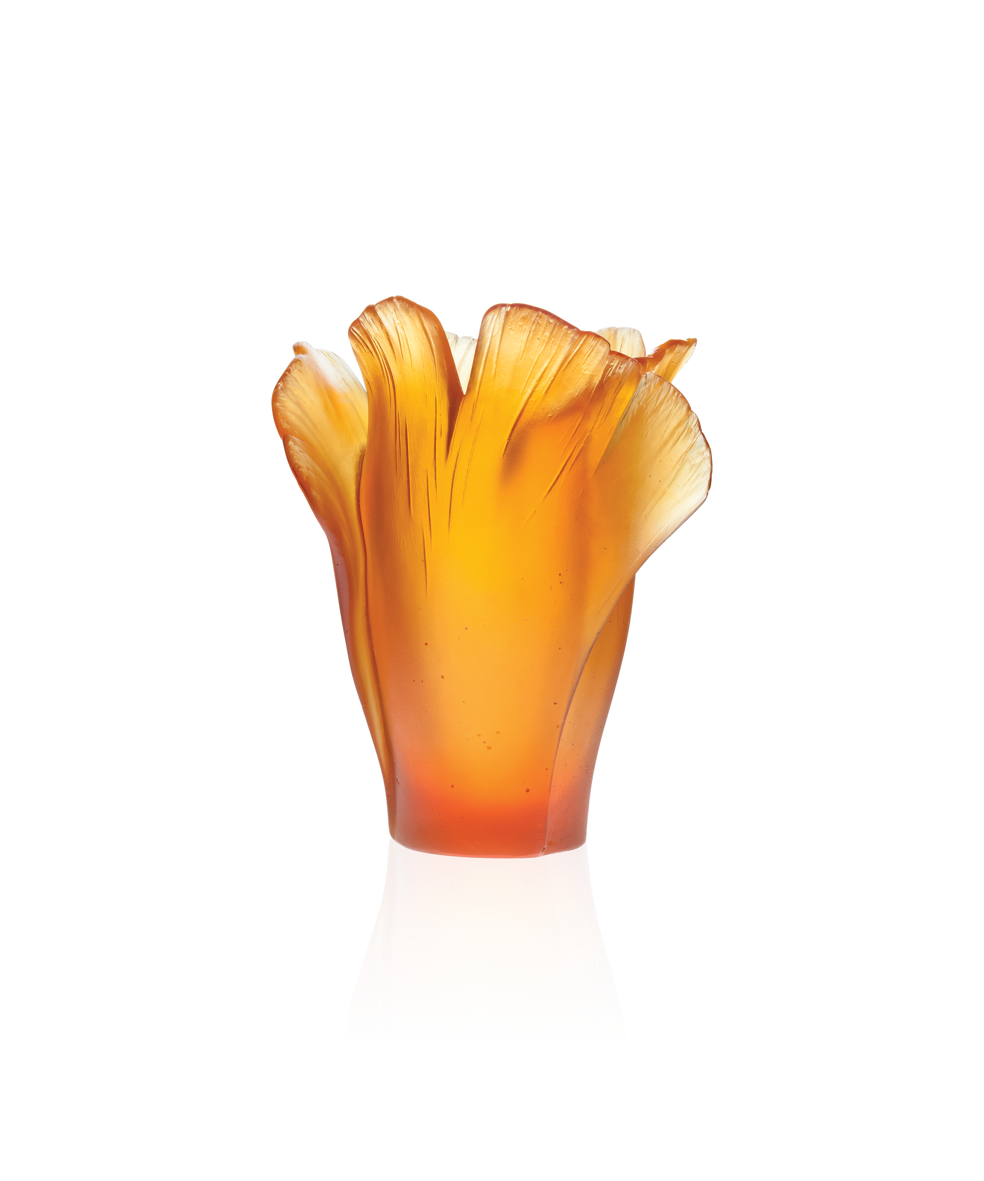 Ginkgo Vase moyen modèle Ambre - Daum