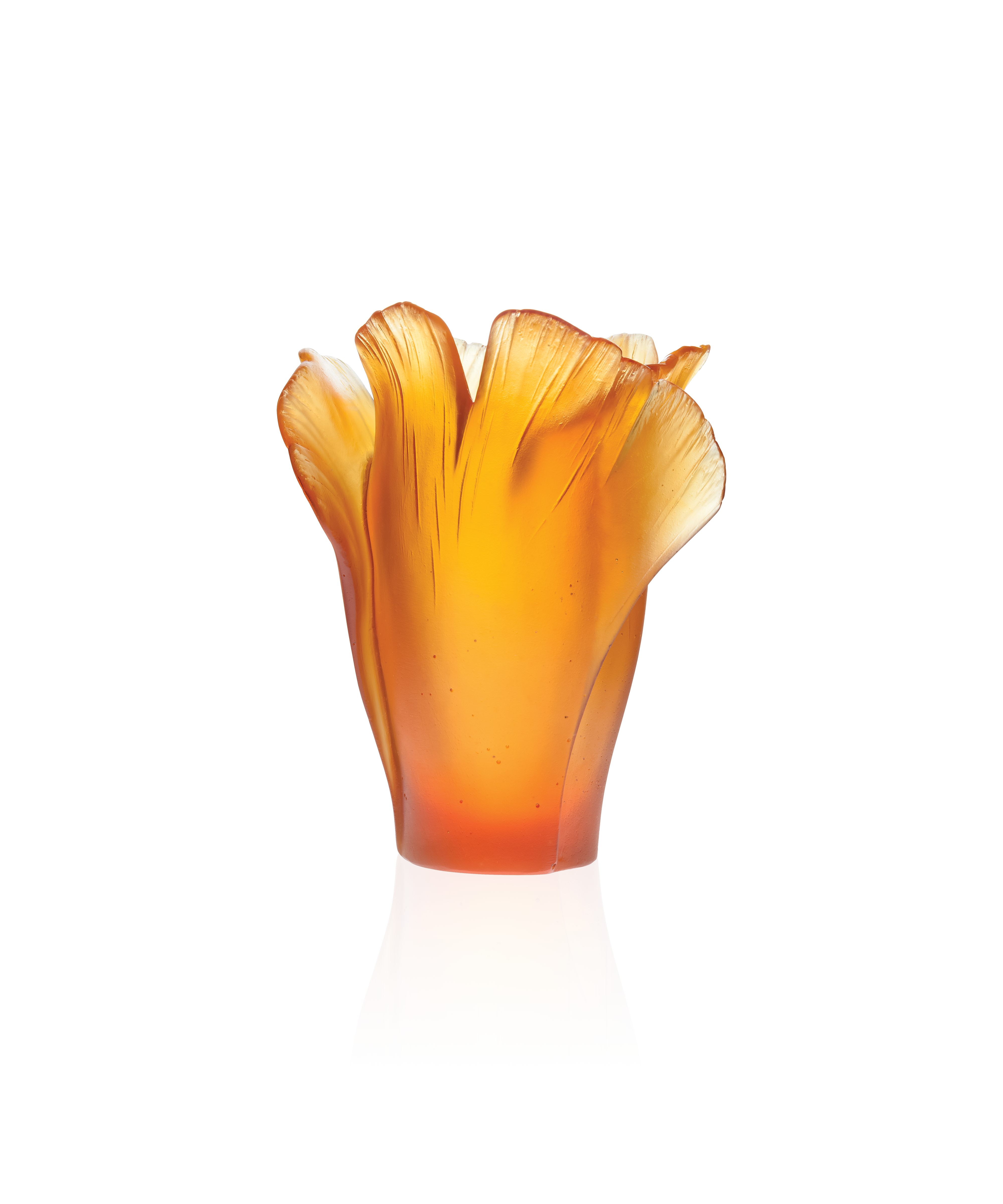 Ginkgo Vase moyen modèle Ambre - Daum