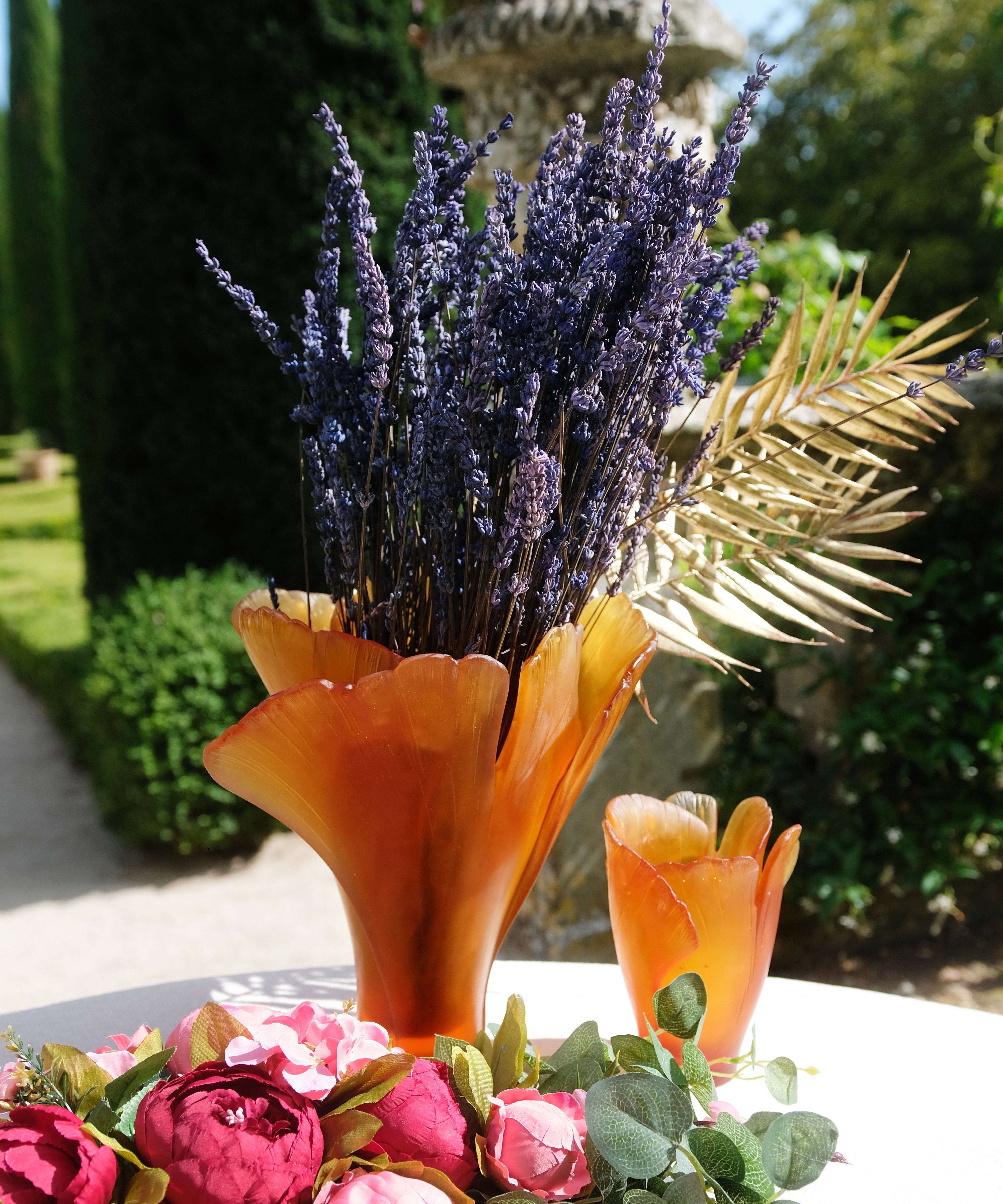 Ginkgo Vase moyen modèle Ambre - Daum