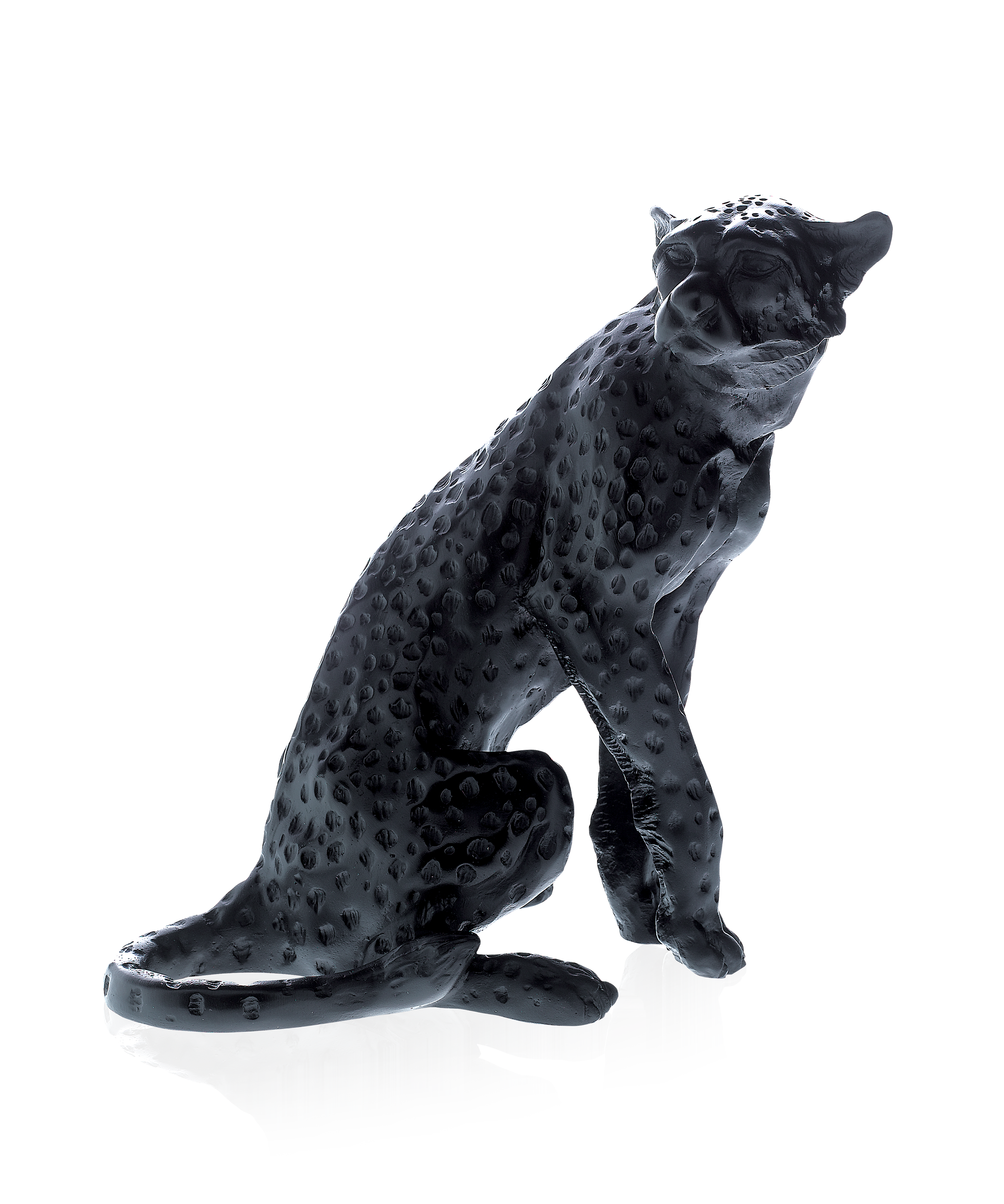 Guépard assis Noir de Jean-François Leroy 1000ex - Daum