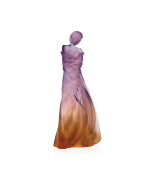 Vase en verre Daum L'Hiver en Soi Ambre-Rose de Marie-Paule Deville-Chabrolle, décoration artistique élégante et colorée