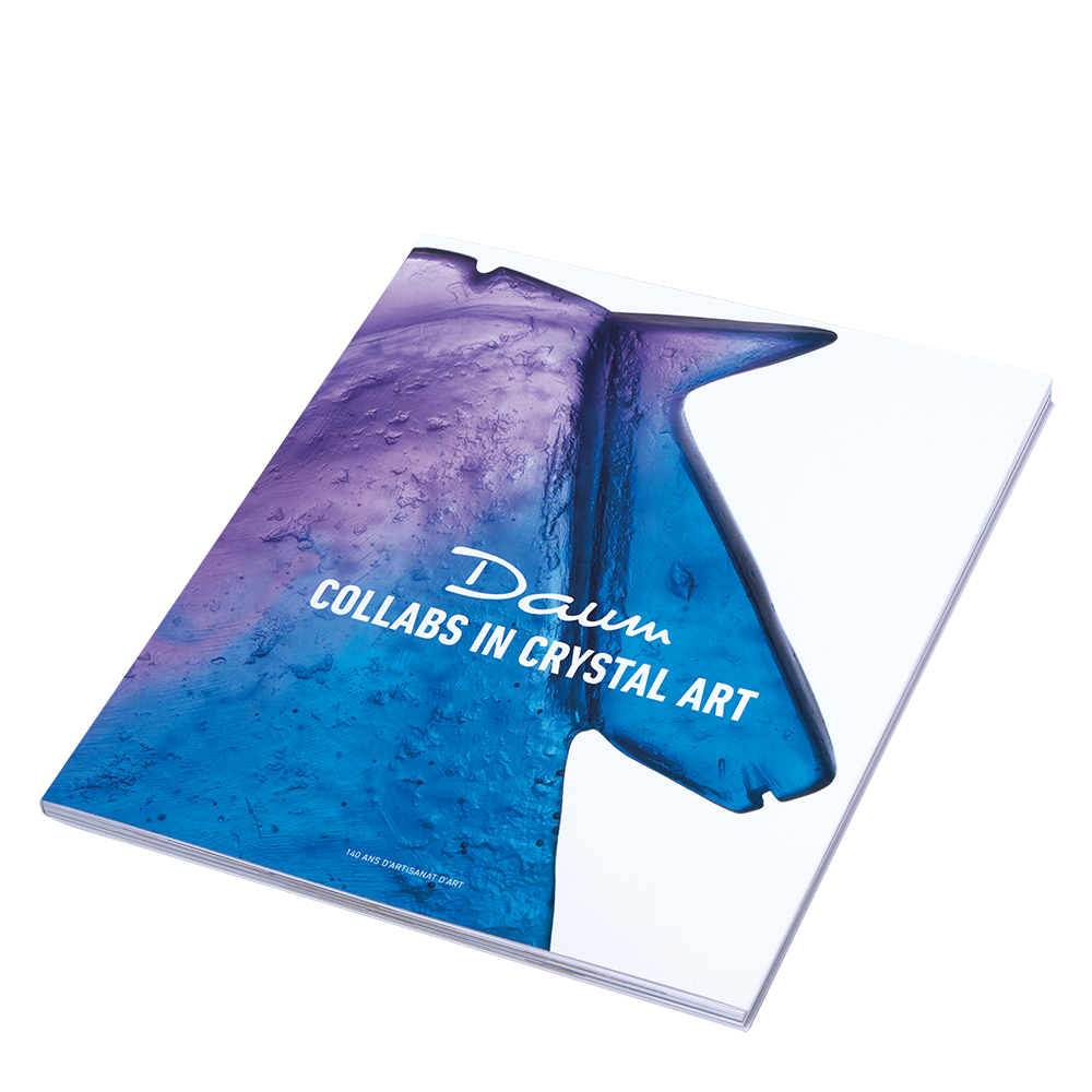 Livre Daum Collabs en Crystal Art avec couverture "Cabeza" de Carlos Mata, illustration artistique détaillée.