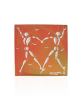 Verre de collection Daum Love Dance personnalisé Ambre de Jérôme Mesnager, lot de 8 expositions, décor artistique en verre.