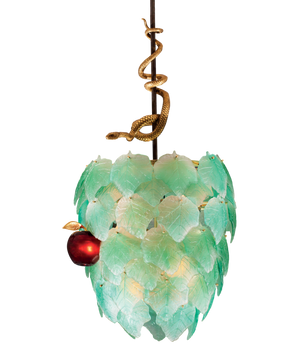 Lustre Eden vert pour reptile de Martyn Lawrence Bullard par Daum, design élégant avec motif reptile, 8 pièces.