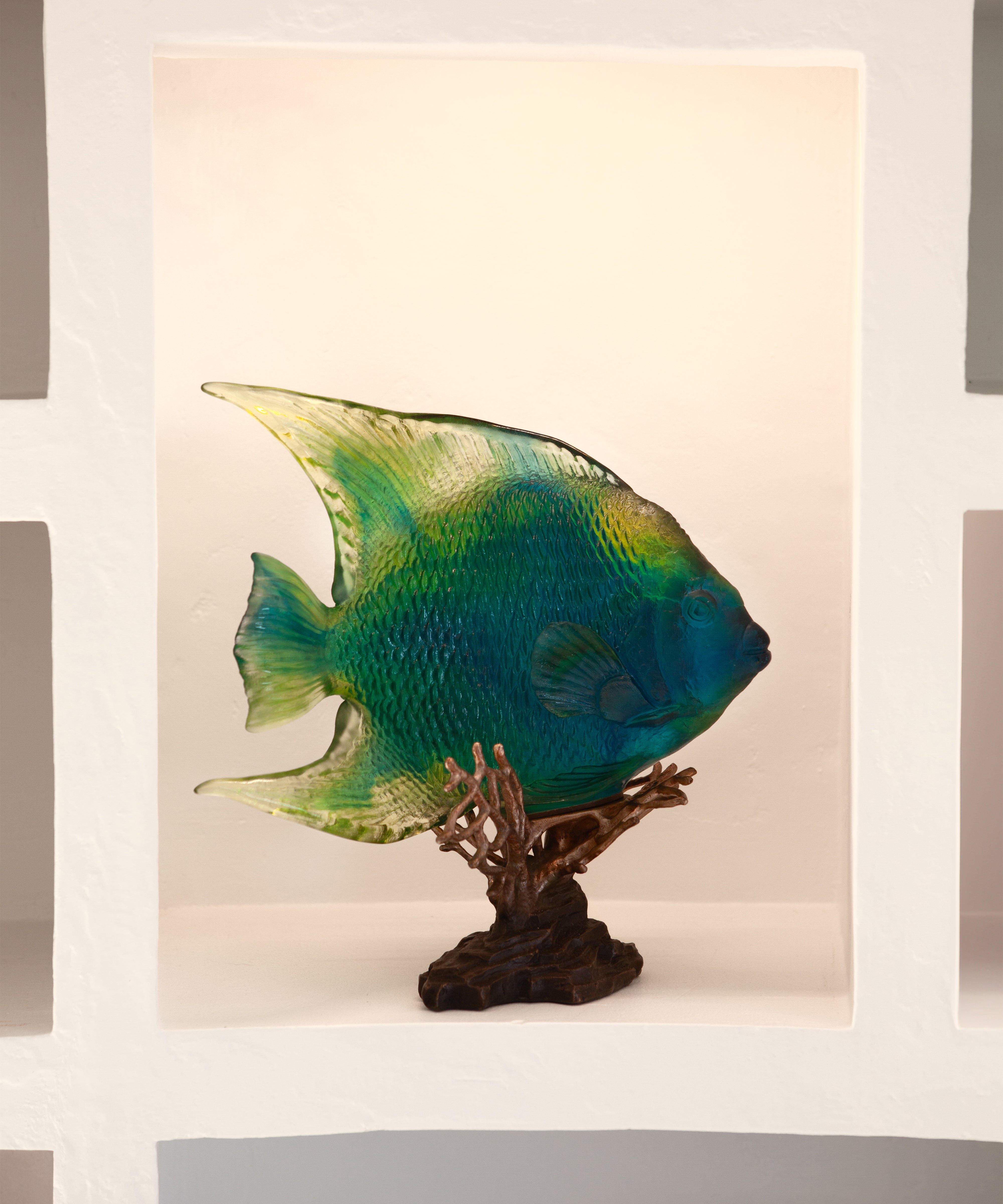 Mer de Corail Ange royal Bleu et jaune 125ex - Daum