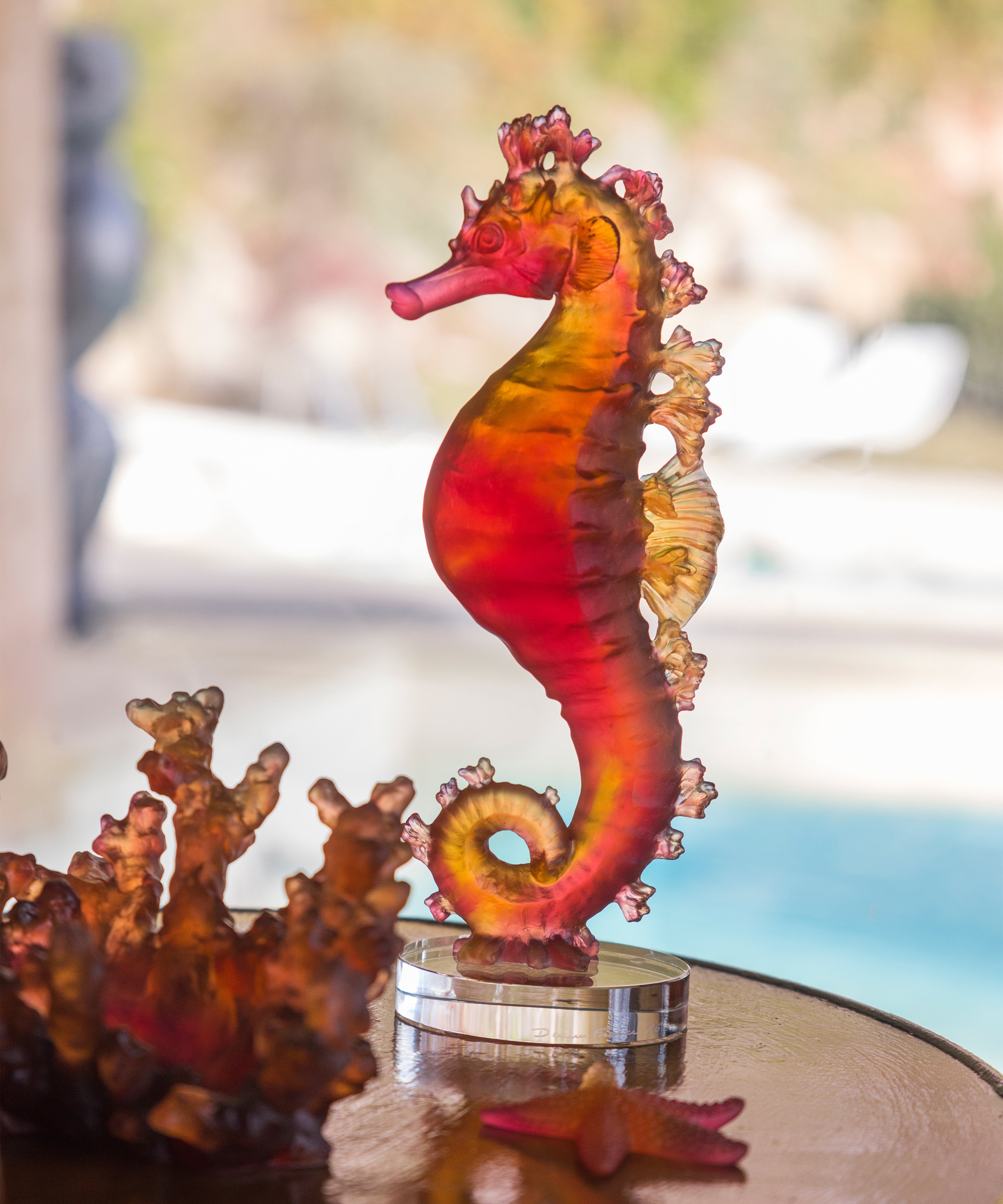 Mer de Corail Hippocampe Ambre rouge - Daum