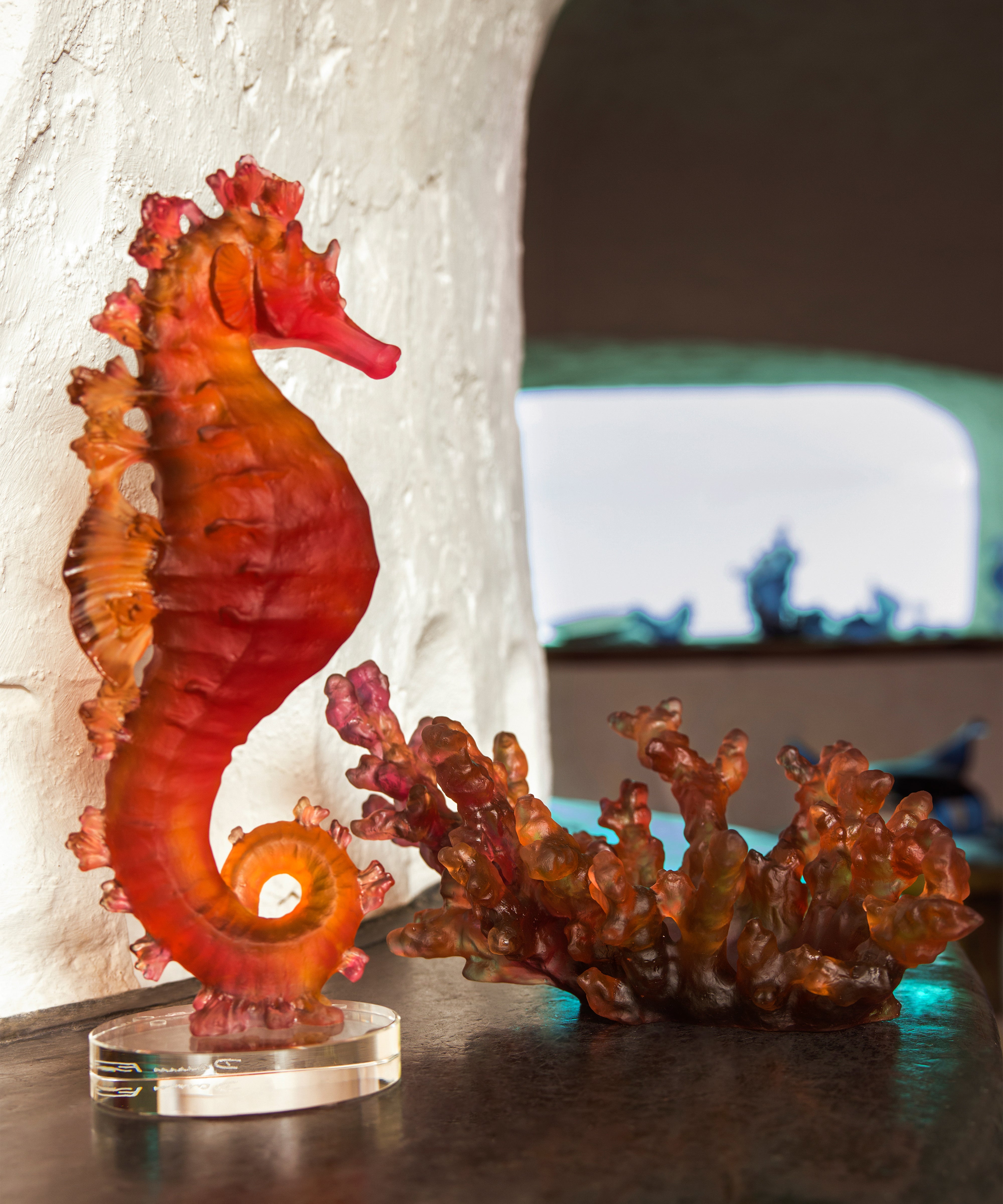 Mer de Corail Hippocampe Ambre rouge - Daum