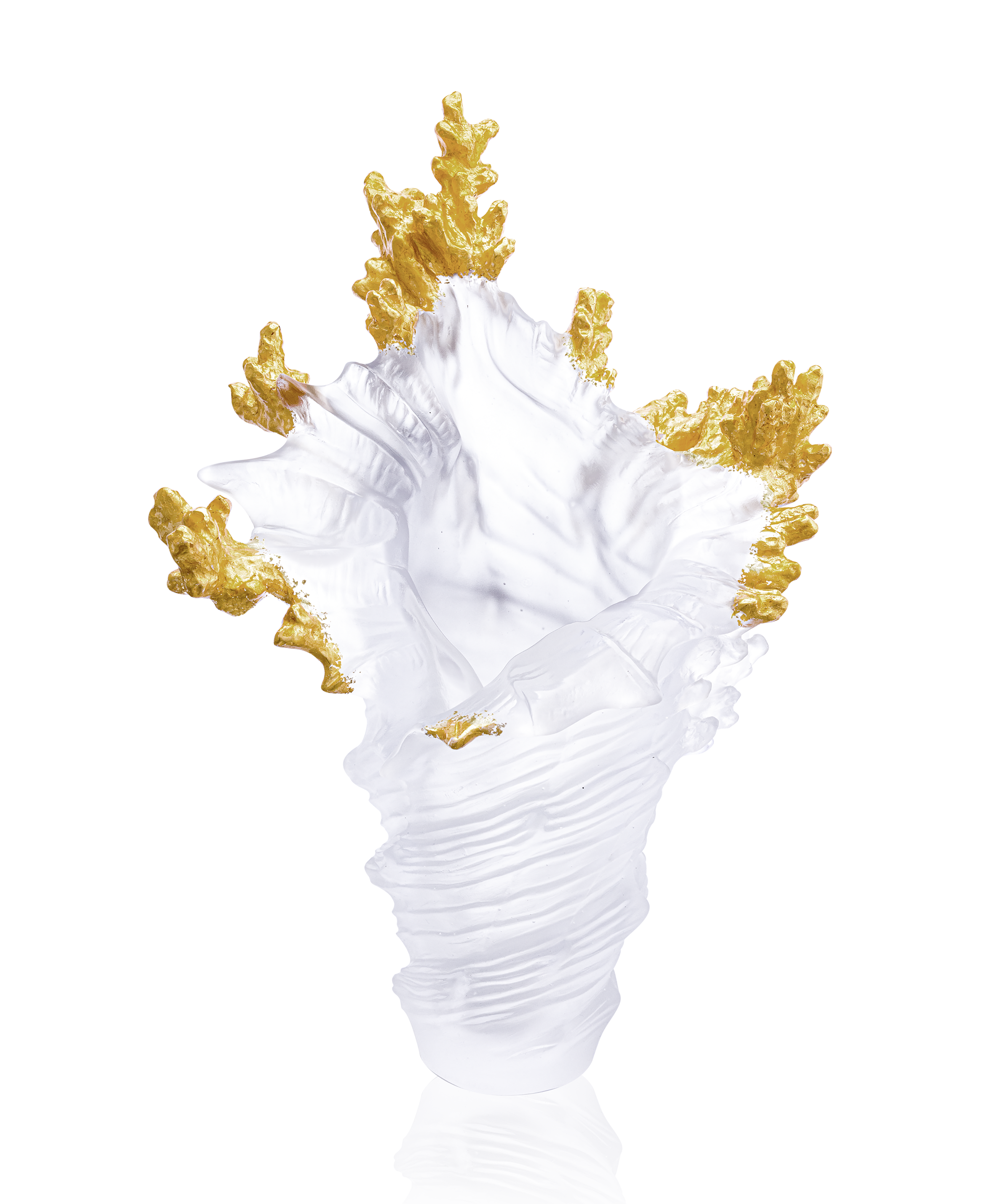 Mer de Corail Vase grand modèle Blanc, finition or 99ex - Daum