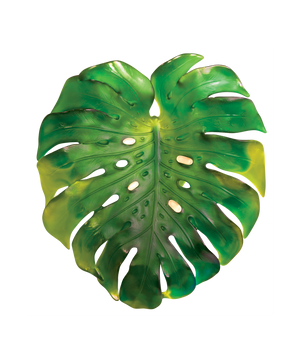 Applique Murale Monstera verte de grande taille de Emilio Robba, design moderne, finition élégante, marque Daum.