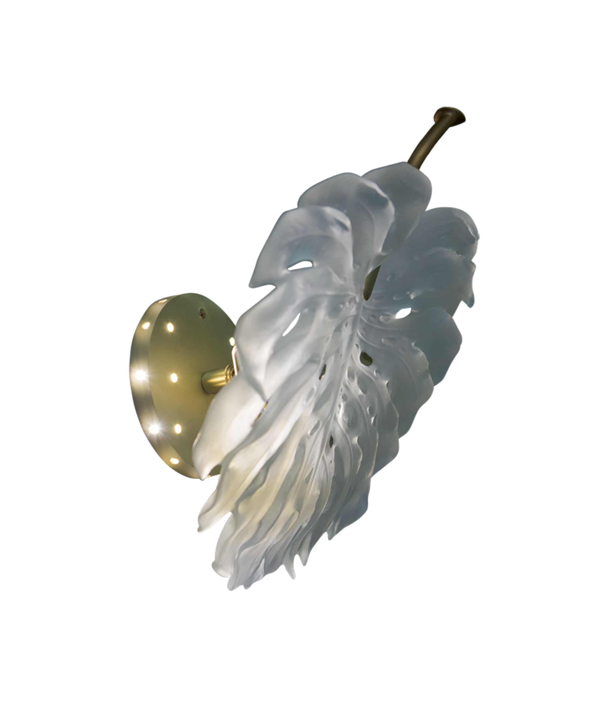 Monstera Applique petit modèle Blanche de Emilio Robba - Daum