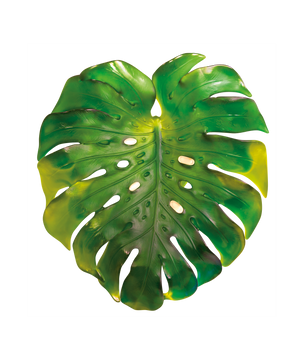 Feuille murale Monstera verte de Emilio Robba, grand modèle, design artistique, décor végétal pour intérieur, par Daum