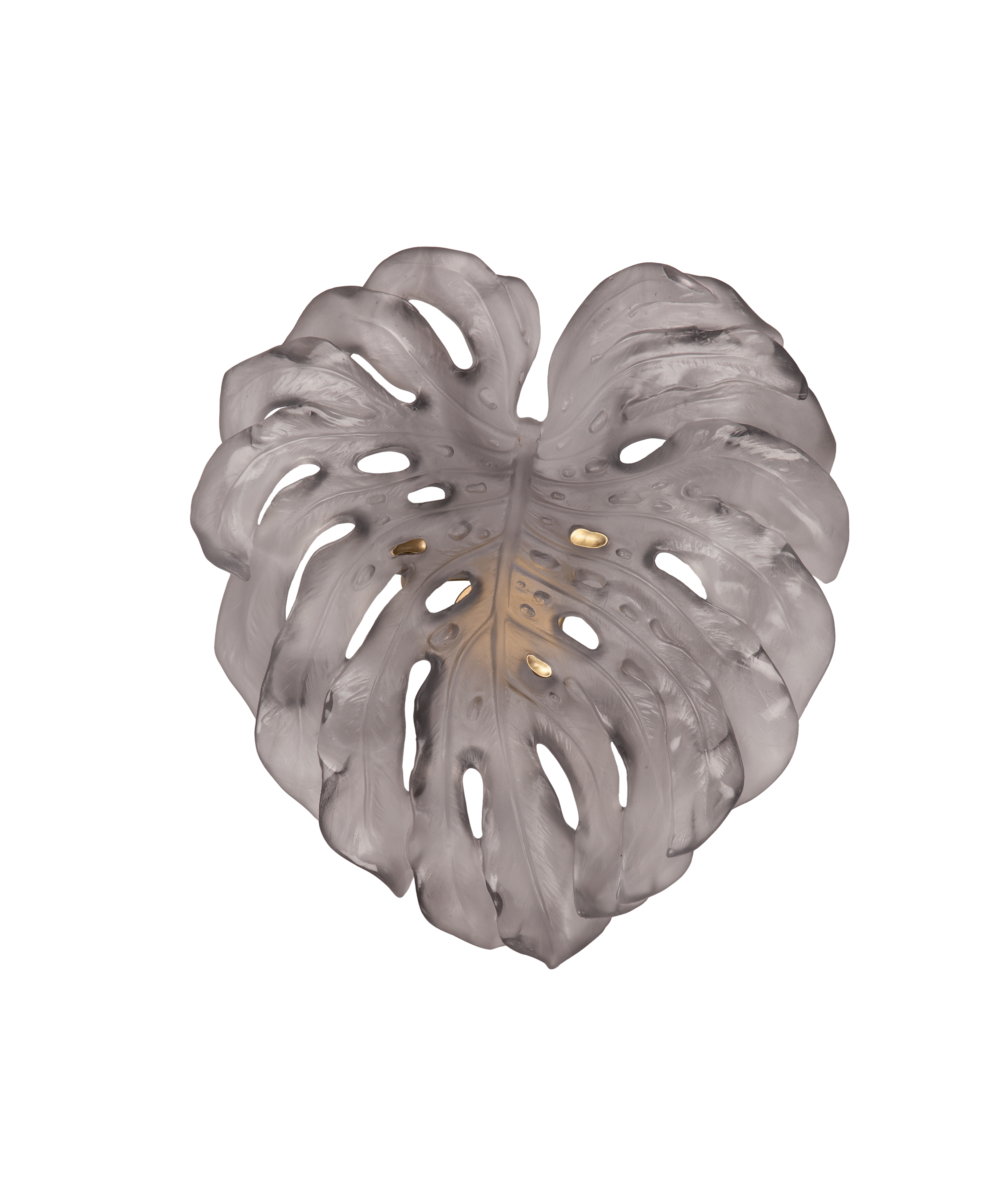 Monstera Feuille murale petit modèle - fixation courte Grise de Emilio Robba - Daum