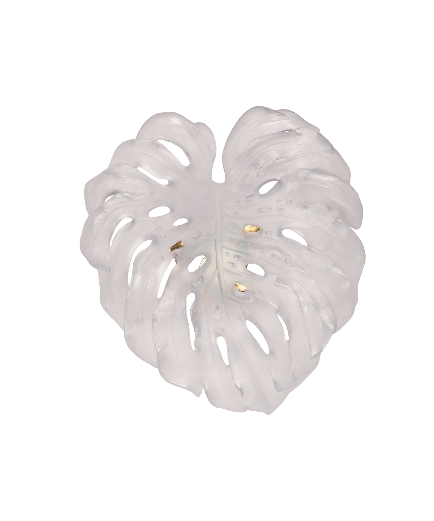 Feuille murale petite de Monstera de Daum, fixation longue blanche, design artistique d'Emilio Robba, décoration végétale élégante.