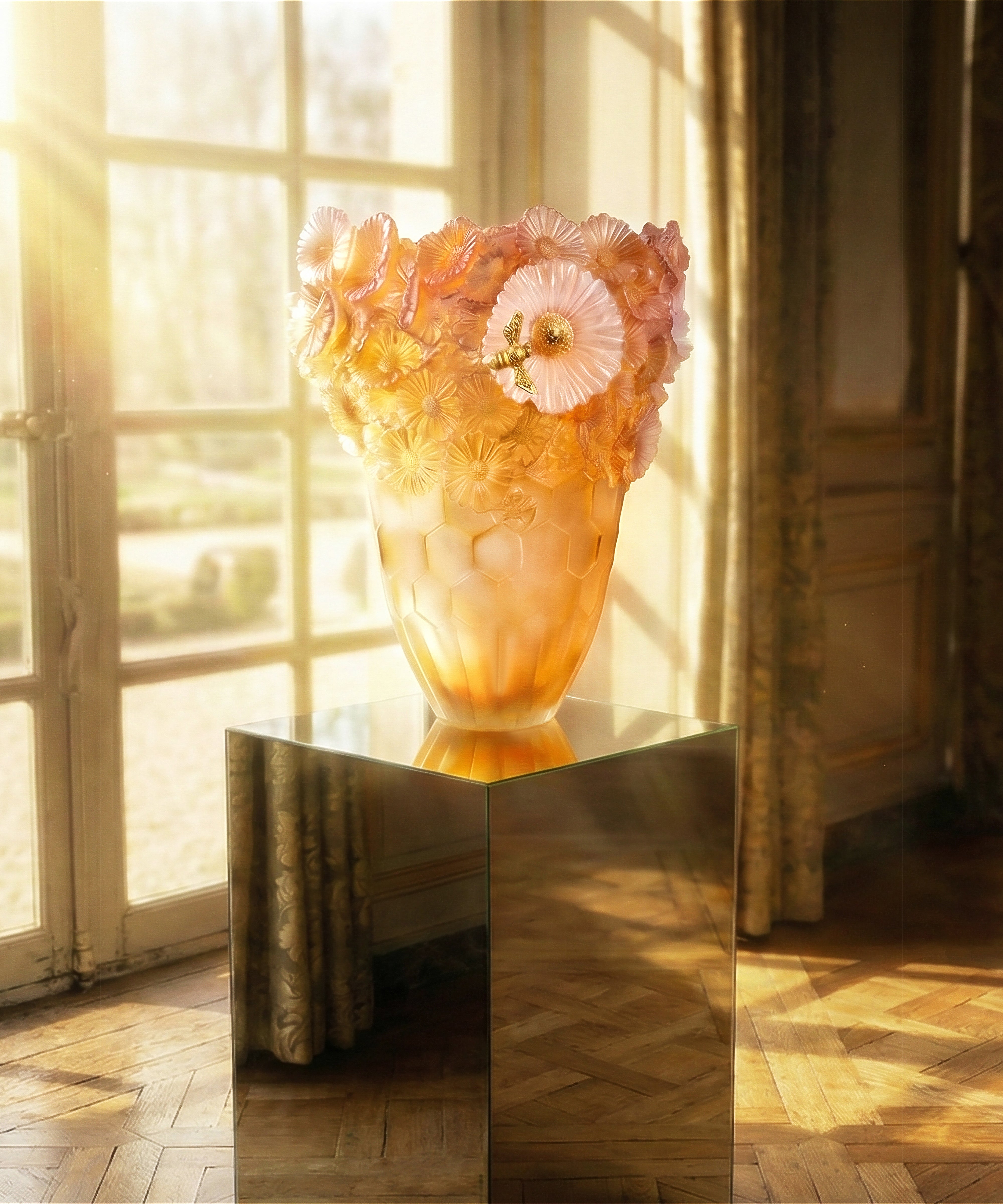 Or d'Abeille Vase magnum 99ex - Édition Limitée en Finition Or | Daum