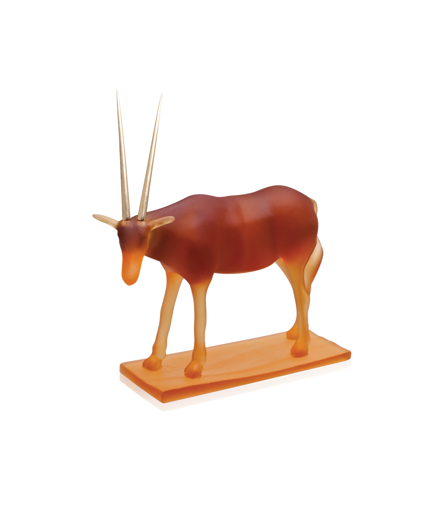 Oryx petit modèle de Hicham Lahlou en verre Daum, sculpture artistique avec détails délicats.