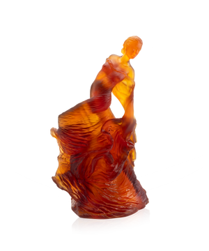 Paloma en verre de Daum, œuvre de Nathalie Seguin, 75 ex, sculpture artistique en verre coloré et translucide.