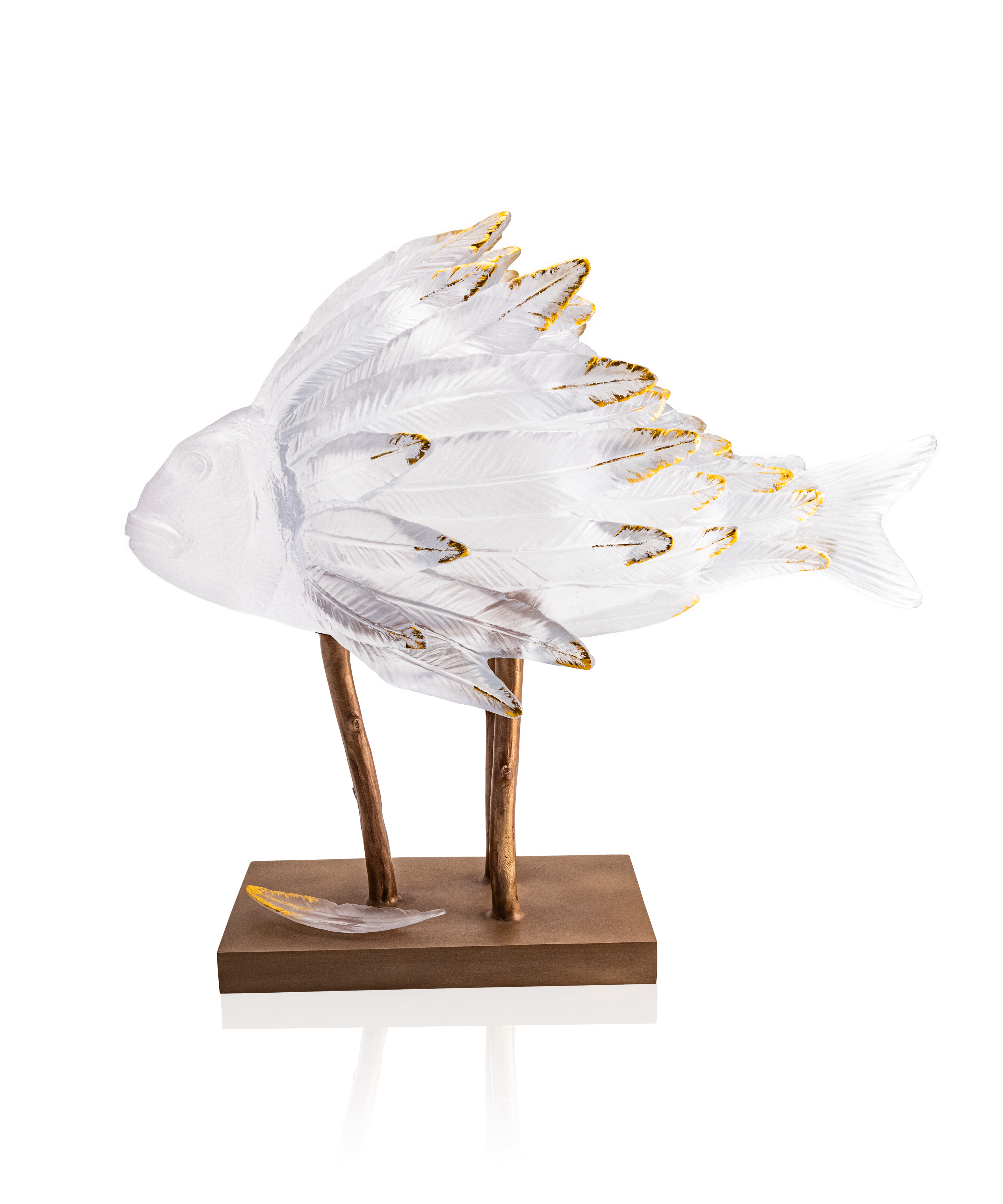 Punky Fish Blanc et or de Patrick Rougereau 25ex - Daum