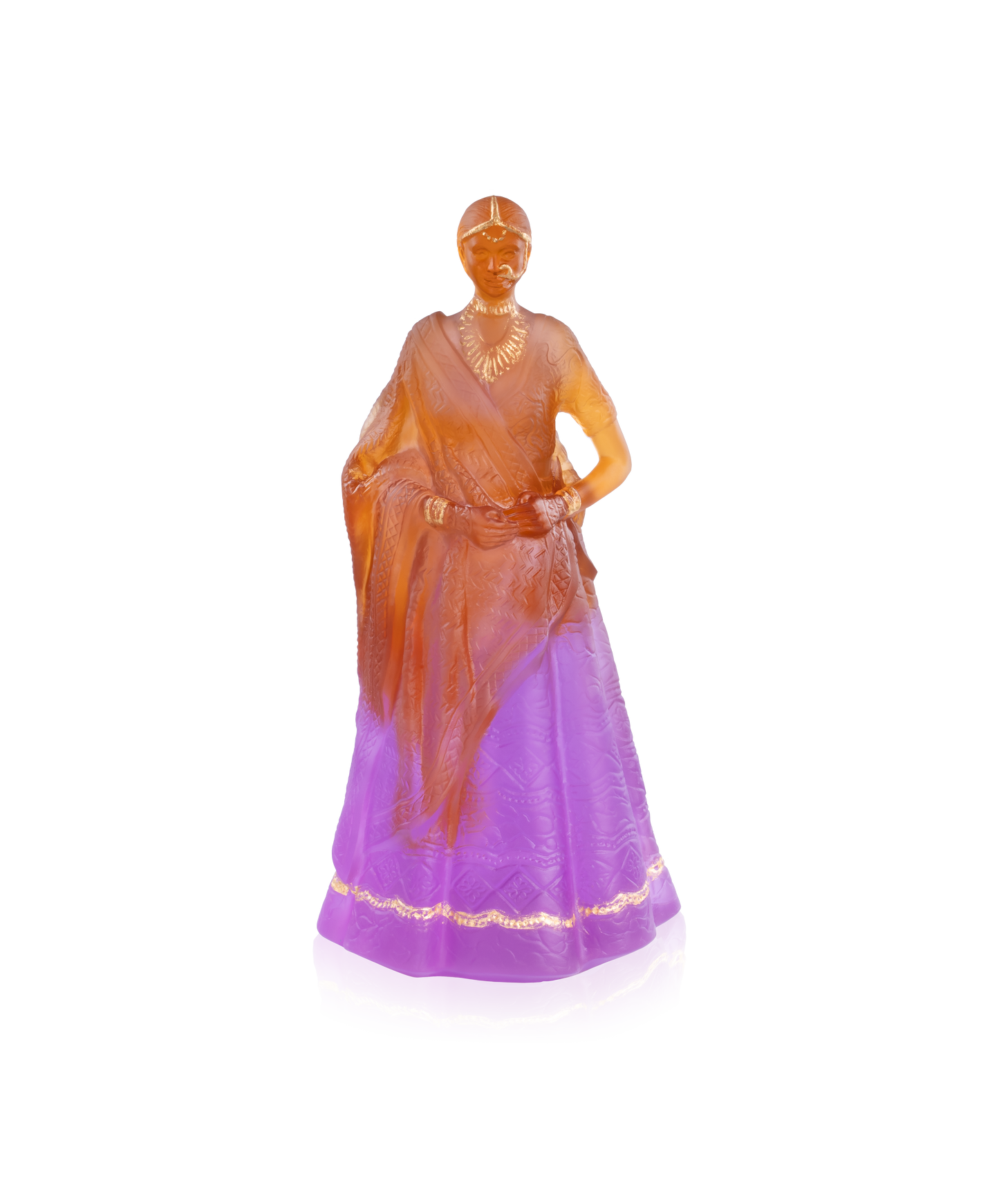 Vase Rani Padmini de Paul Beckrich par Daum, verre art déco coloré avec motifs floraux, 25 cm de haut.