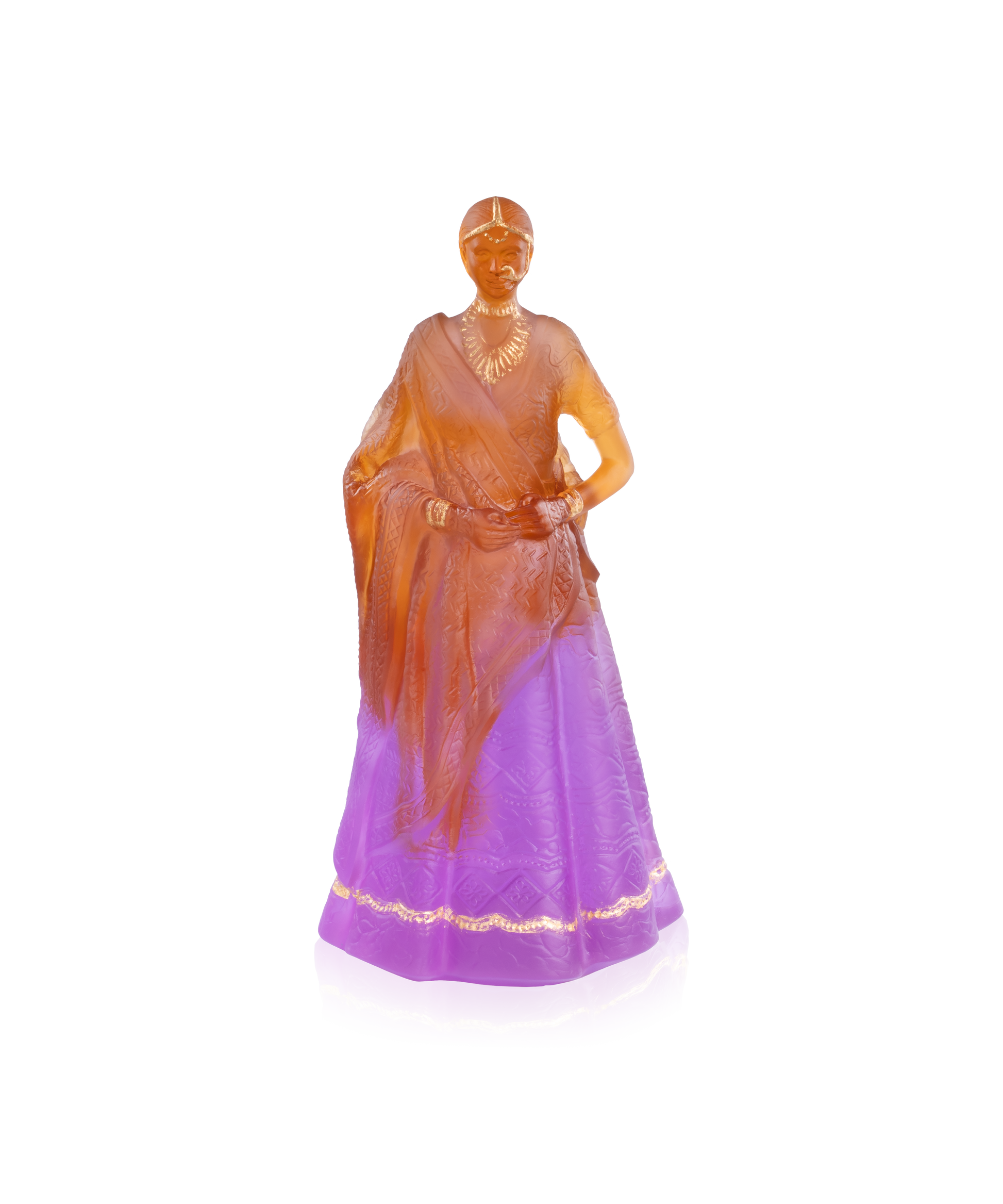 Vase Rani Padmini de Paul Beckrich par Daum, verre art déco coloré avec motifs floraux, 25 cm de haut.