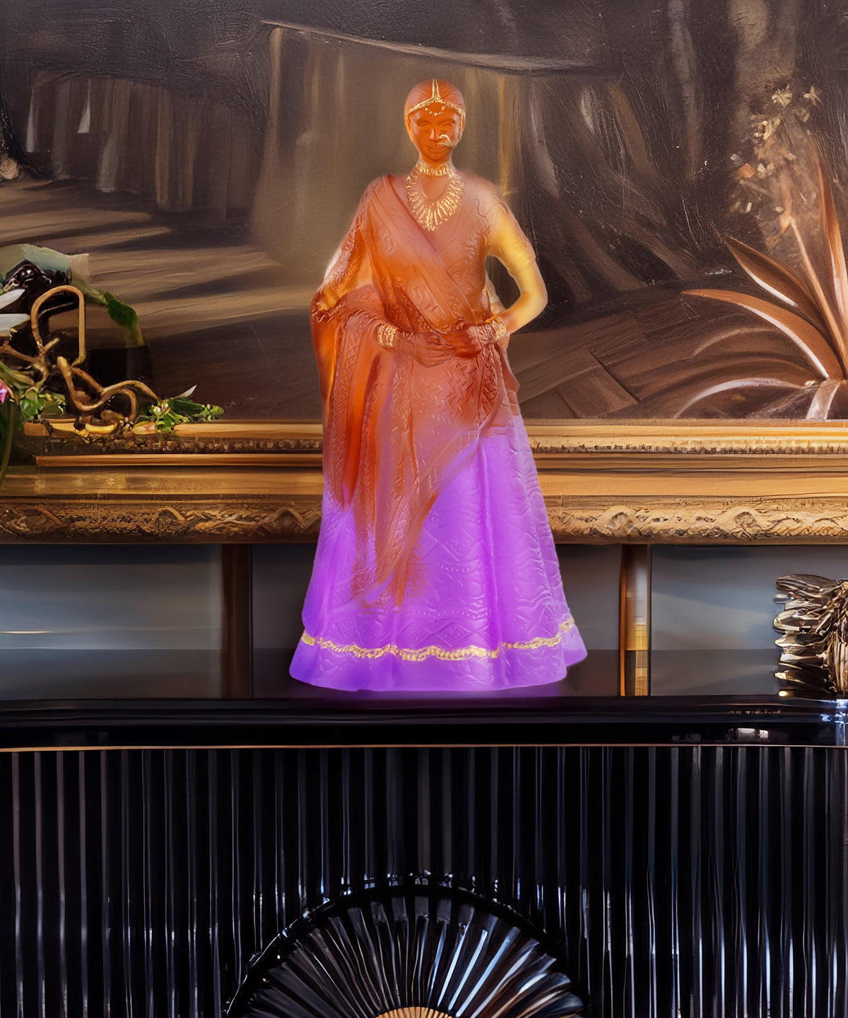 Rani Padmini de Paul Beckrich, pièce de verre Daum, finition élégante, design artistique, visible en détail.