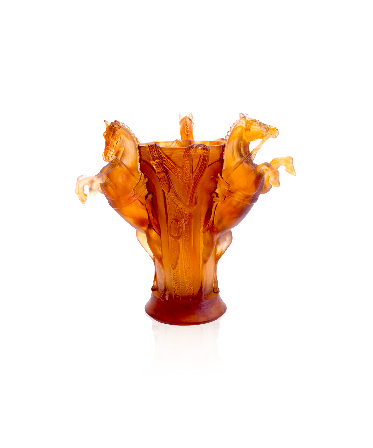 Vase moyen Rêve Equestre de la marque Daum avec motif artistique, design élégant en verre coloré.