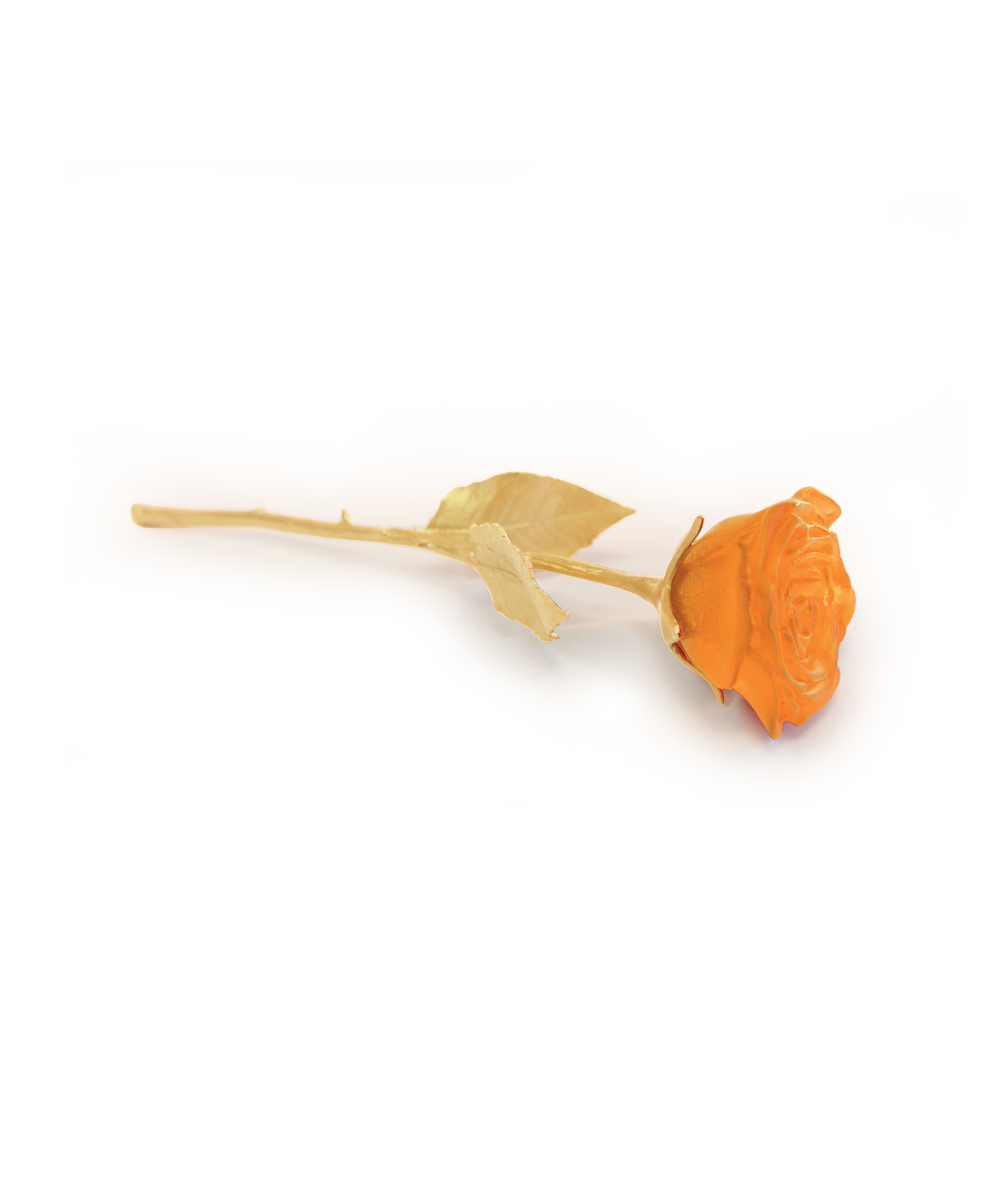 Vase en verre Daum Rose Eternelle Orange avec une finition élégante et une forme florale raffinée.