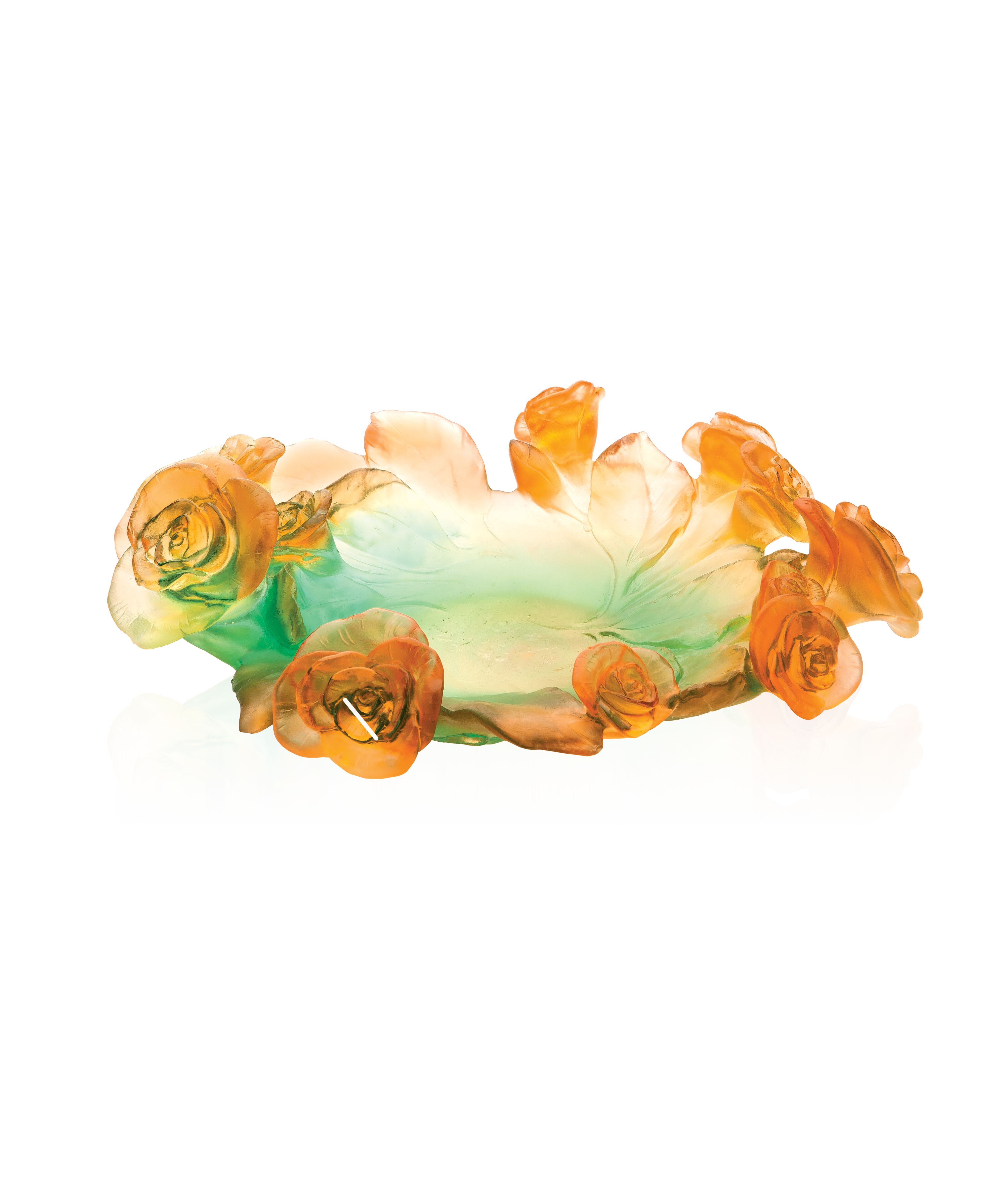 Rose Passion Coupe Verte et orange - Daum