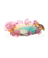 Rose Passion Coupe Verte et rose - Daum