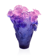 Rose Passion Vase magnum Bleu et rose 99ex - Daum