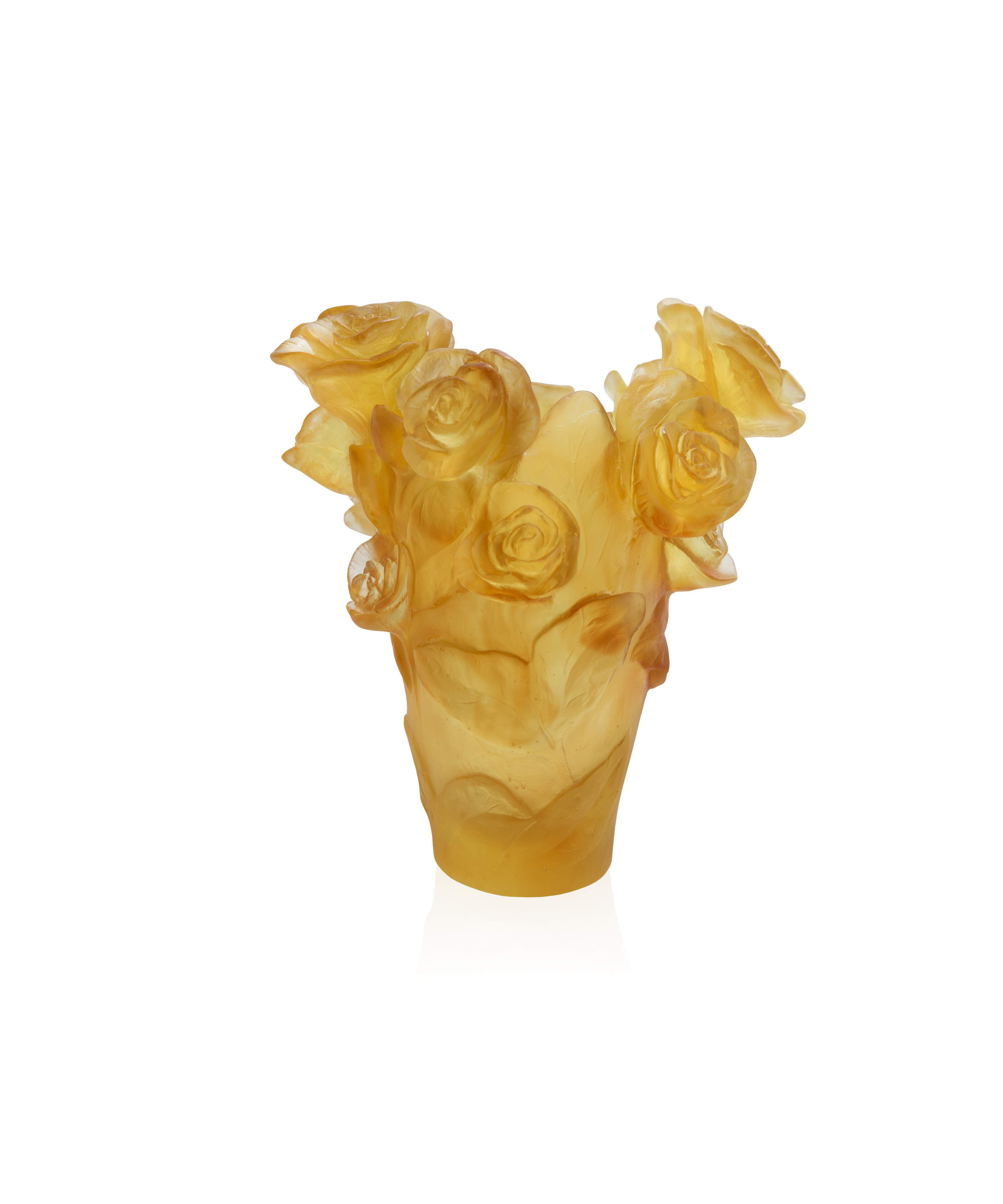 Rose Passion Vase petit modèle Jaune - Daum