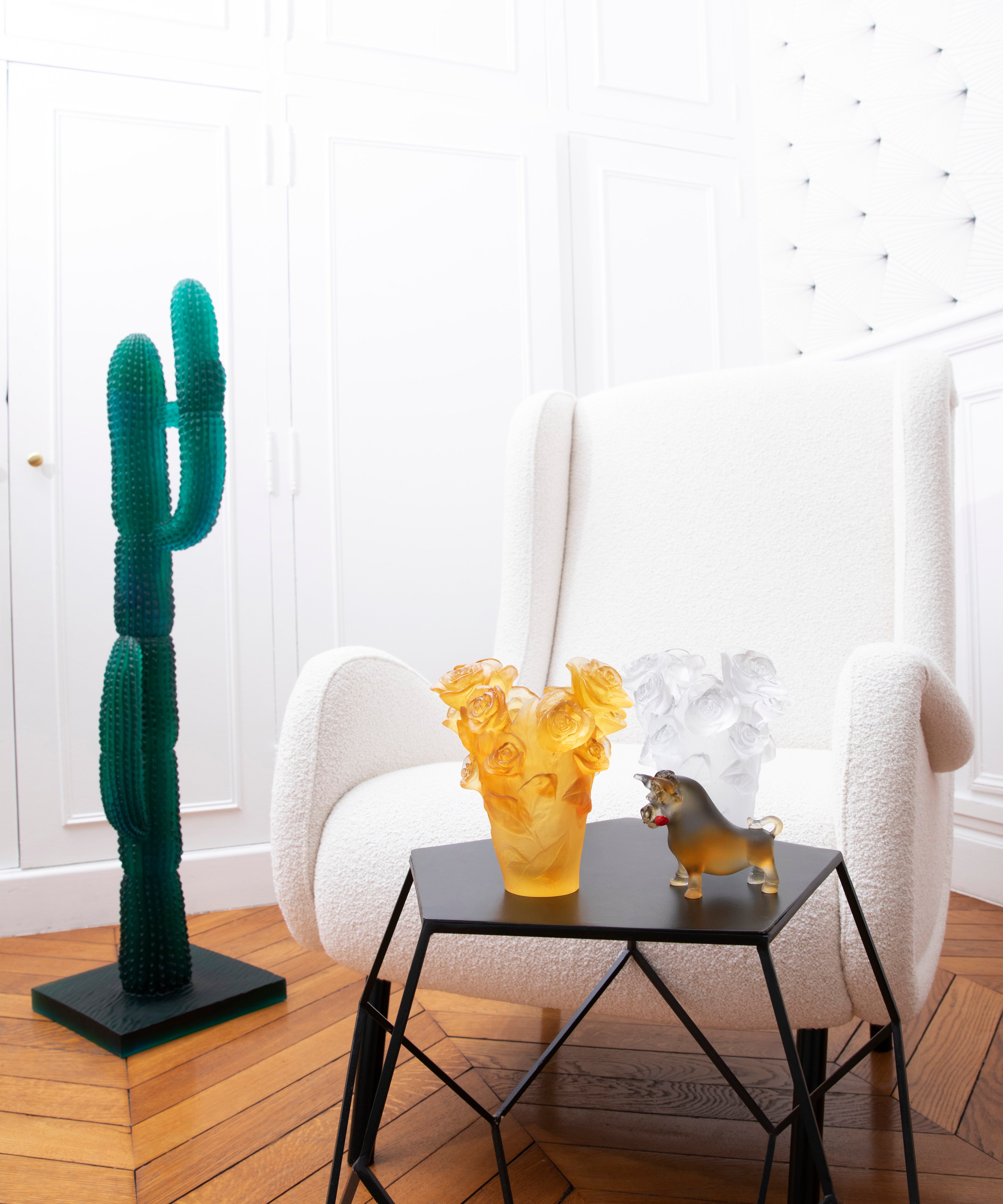 Rose Passion Vase petit modèle Jaune - Daum